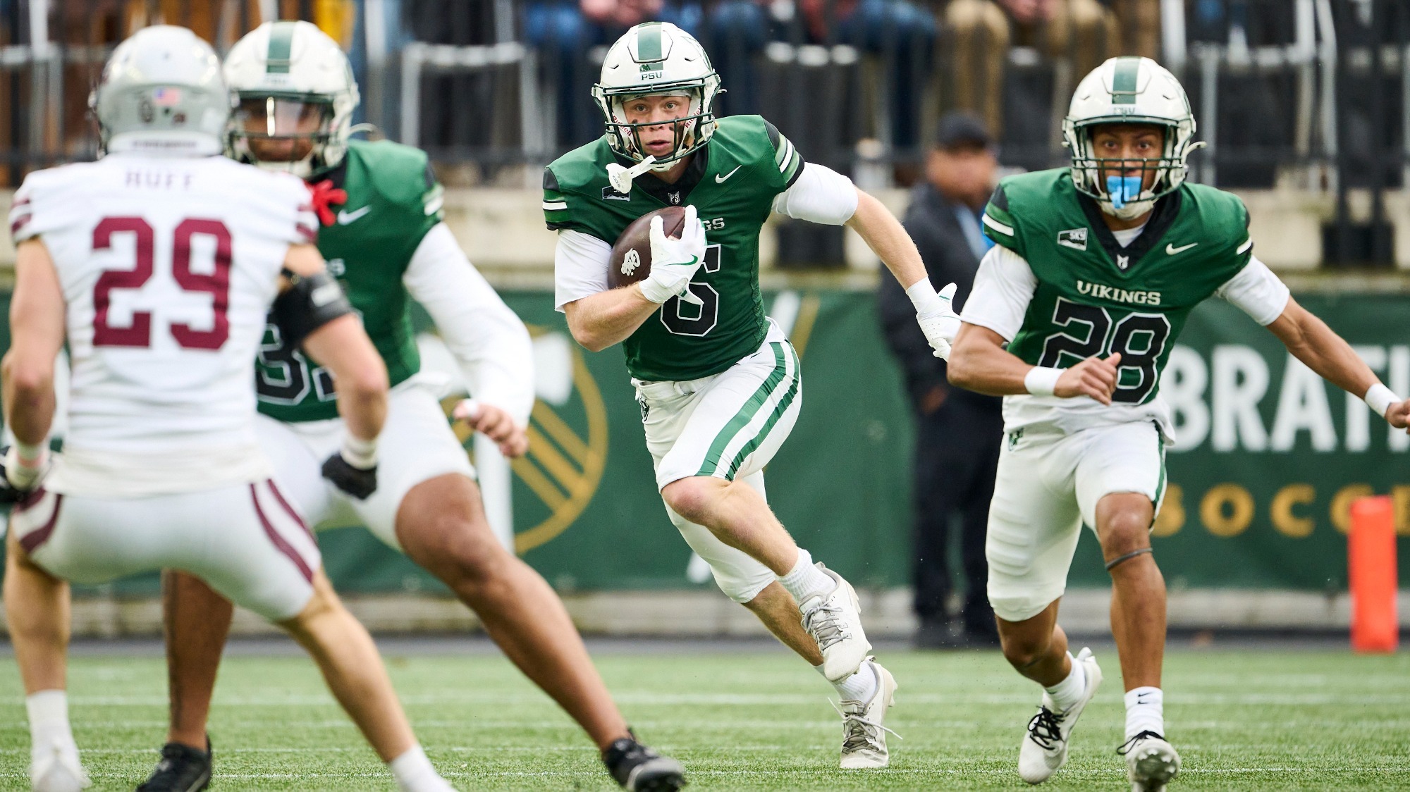 Cru Newman returns a kick against Montana in Nov. 15 game.
