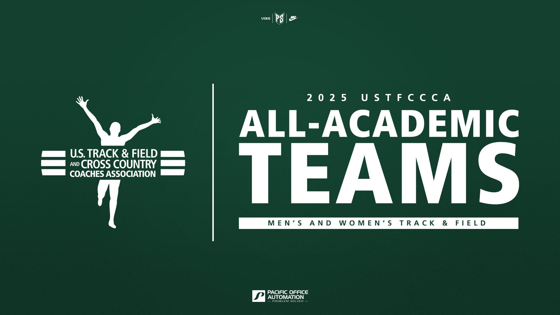 Graphic announcing that the Portland State men's and women's track & field teams both earned USTFCCCA All-Academic Team honors.
