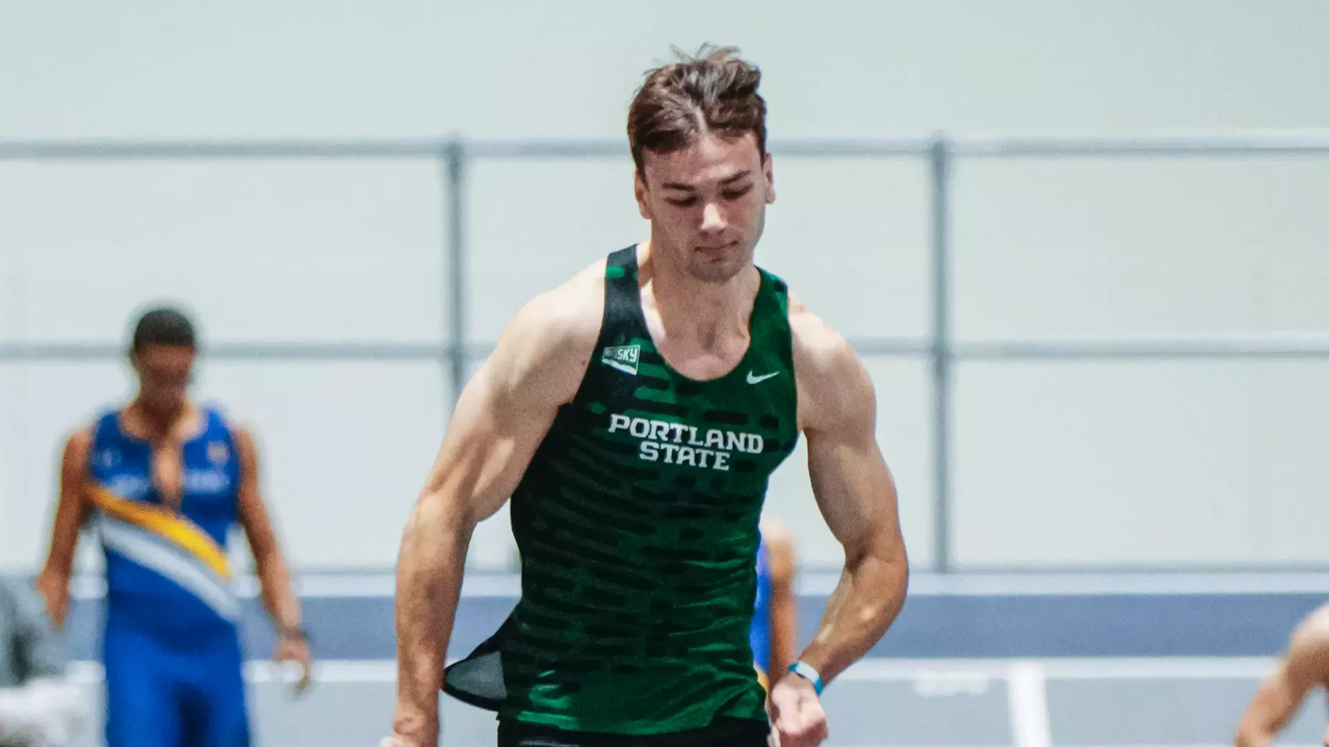 Portland State track & field runner Jack Macdonald sprints 