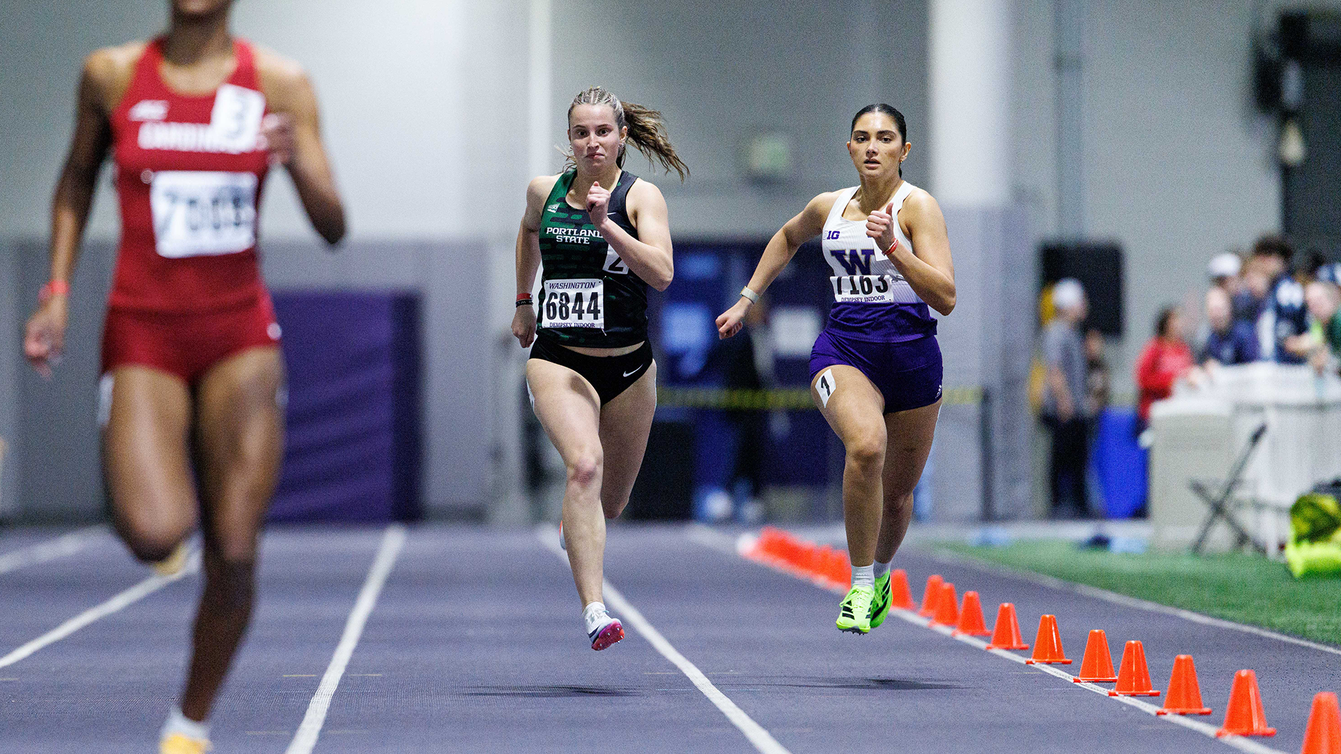 Portland State track & field runner Ashley Peterson competes in the 400 meters at the UW Preview.