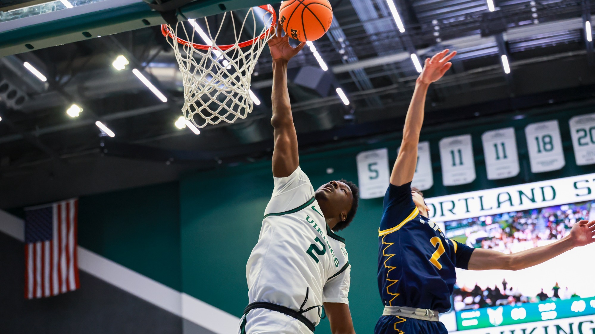 Mozae Downing-Rivers goes for the ball in a game against Northern Arizona.