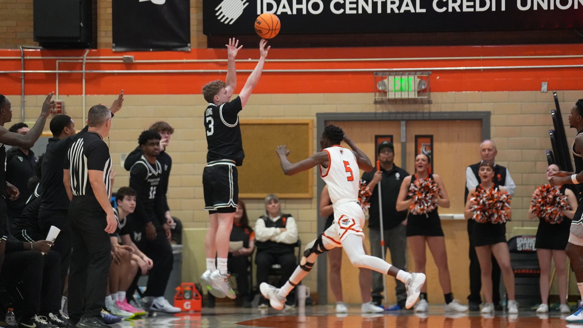 Brycen Long fires a three-pointer late in the Vikings win at Idaho State