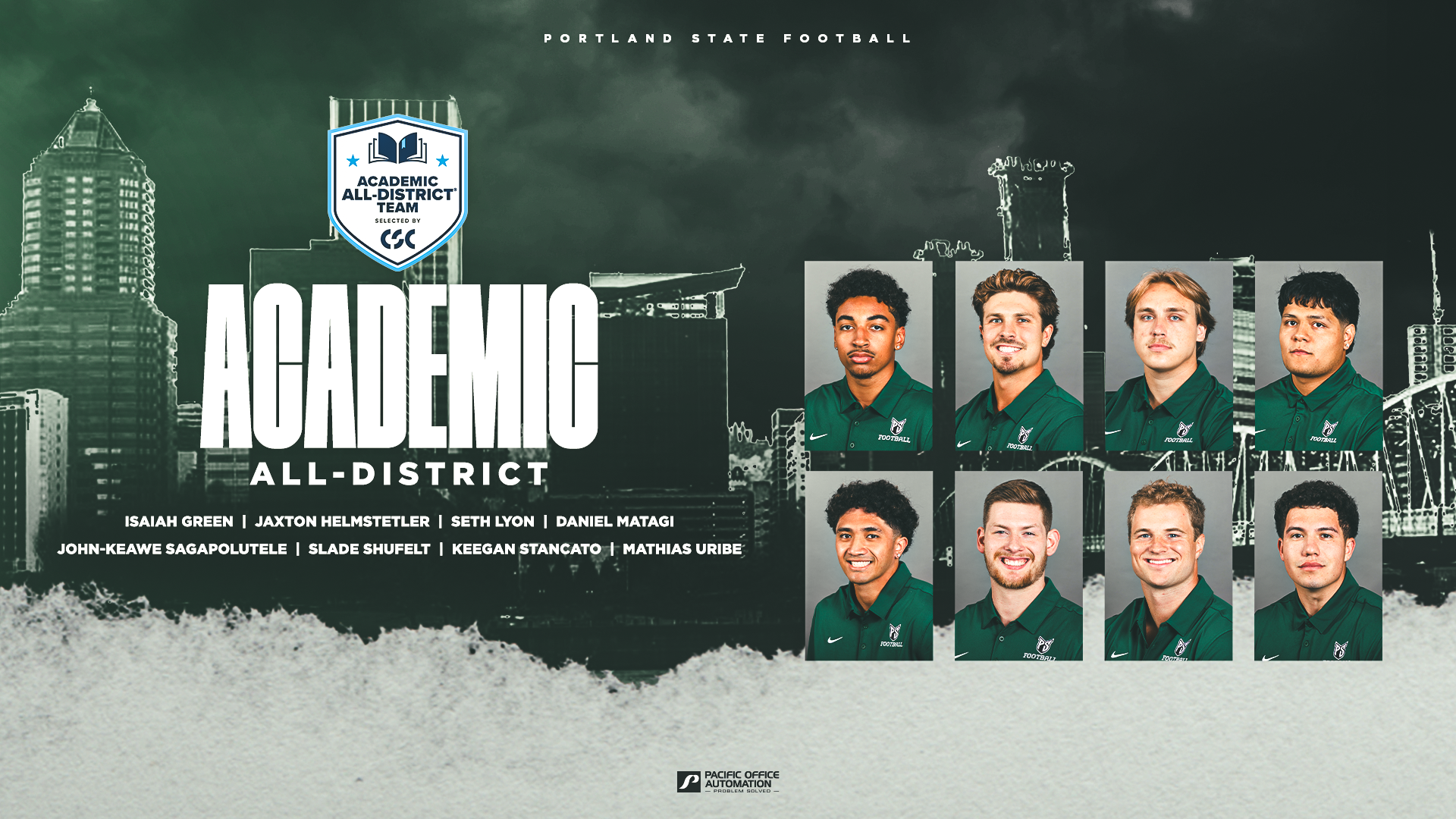 Academic All-District Honors For Football