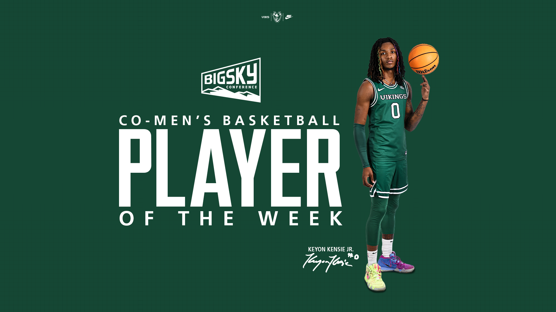 Keyon Kensie Jr., Big Sky Conference Player of the Week