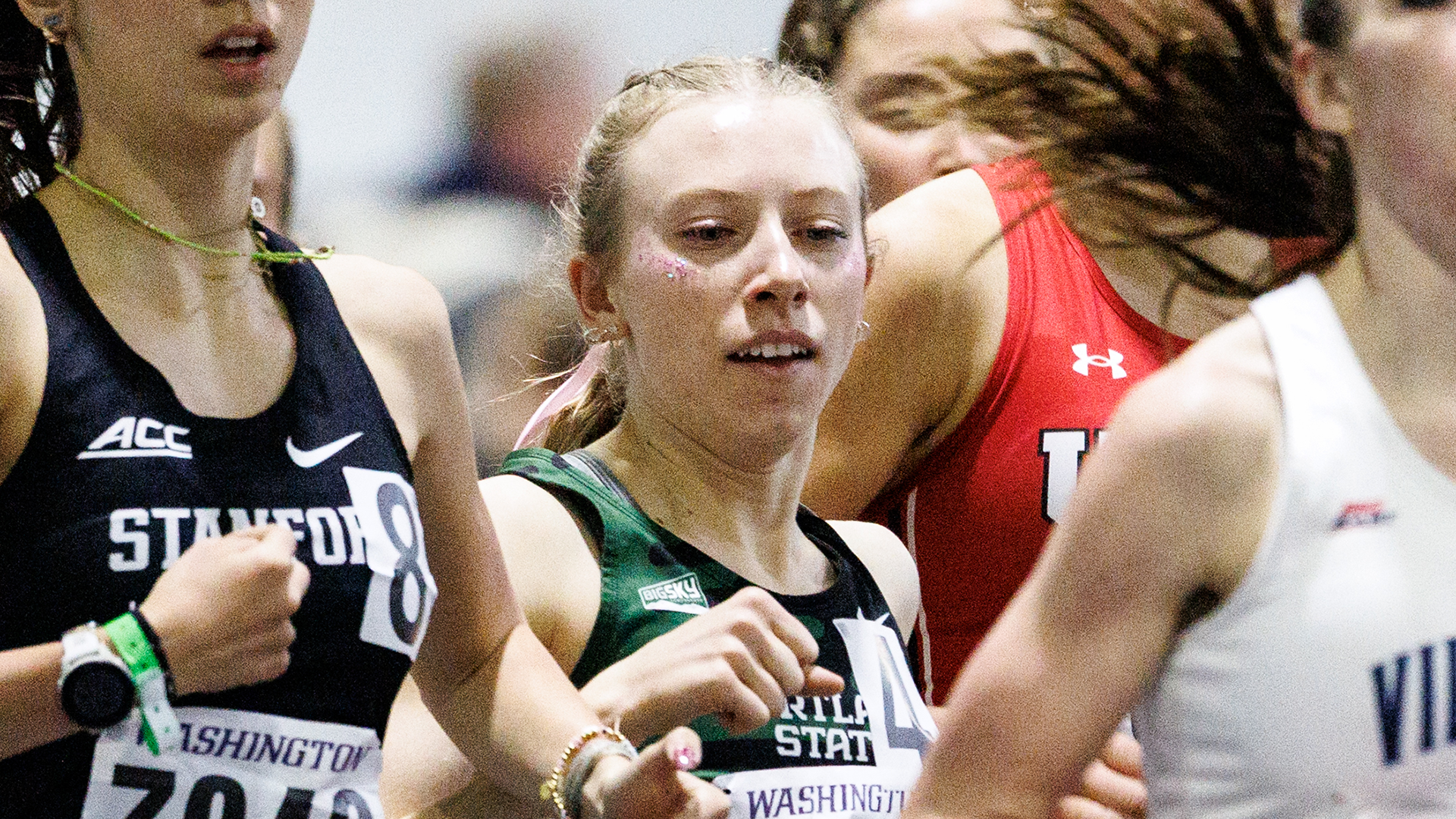 Portland State track & field runner Emma Stolte competes in the mile at the Husky Classic.
