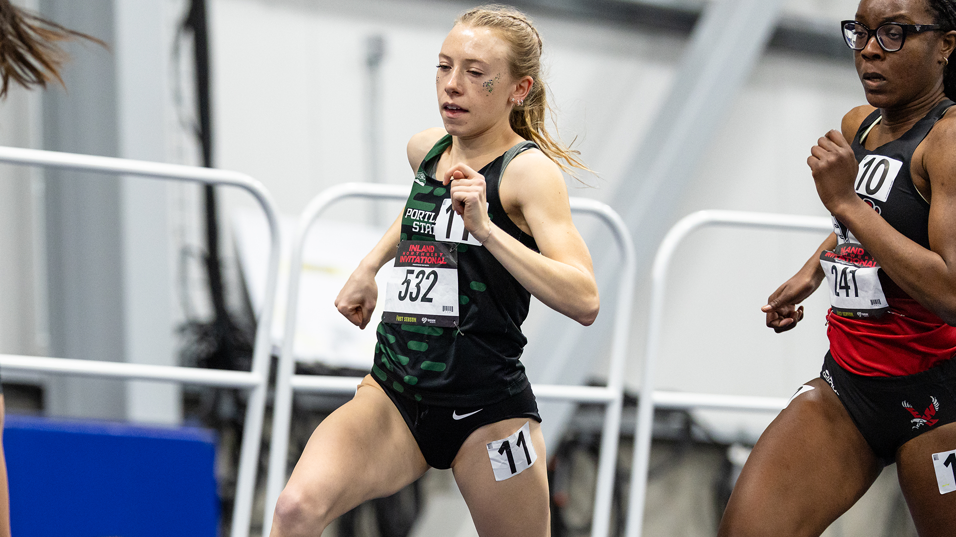 Portland State track & field runner Emma Stolte competes in the 800 meters at the Inland Northwest Invitational.