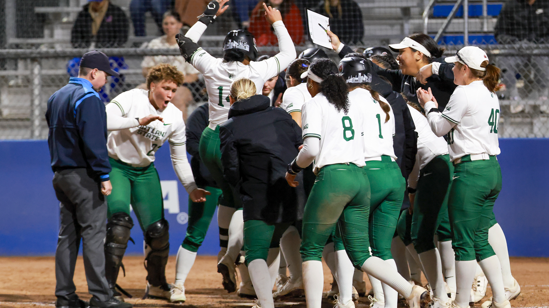 Vikings celebrate Sherreigh Nakoa-Chung homerun