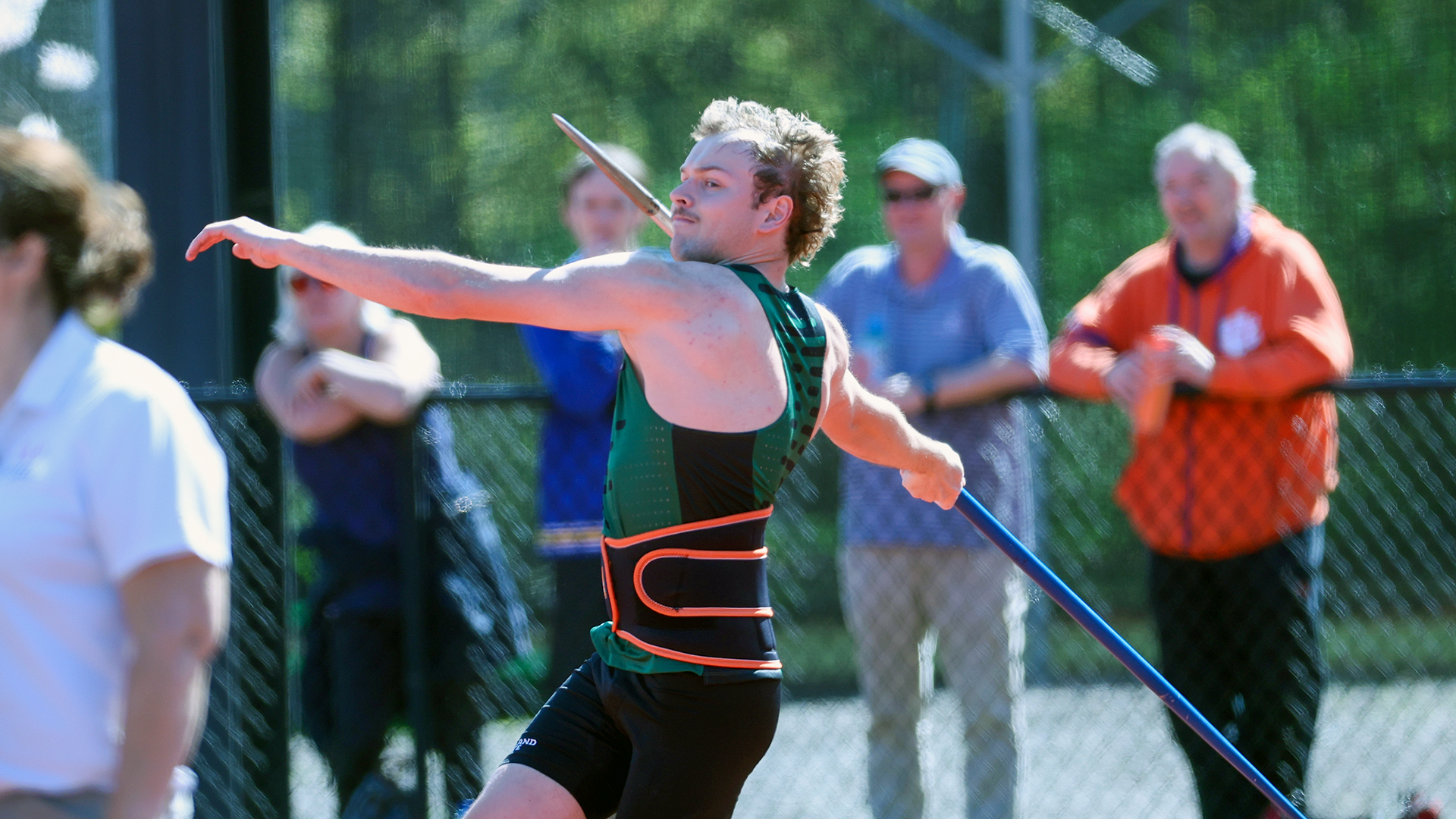 Portland State track & field athlete Henry Glad makes an attempt in the javelin at the Willamette Invitational.