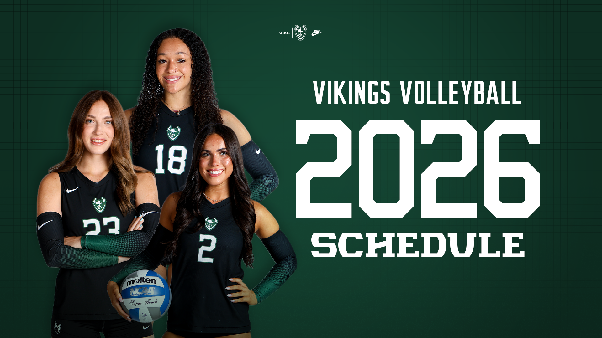 Graphic announcing that the 2026 Volleyball Schedule has been released
