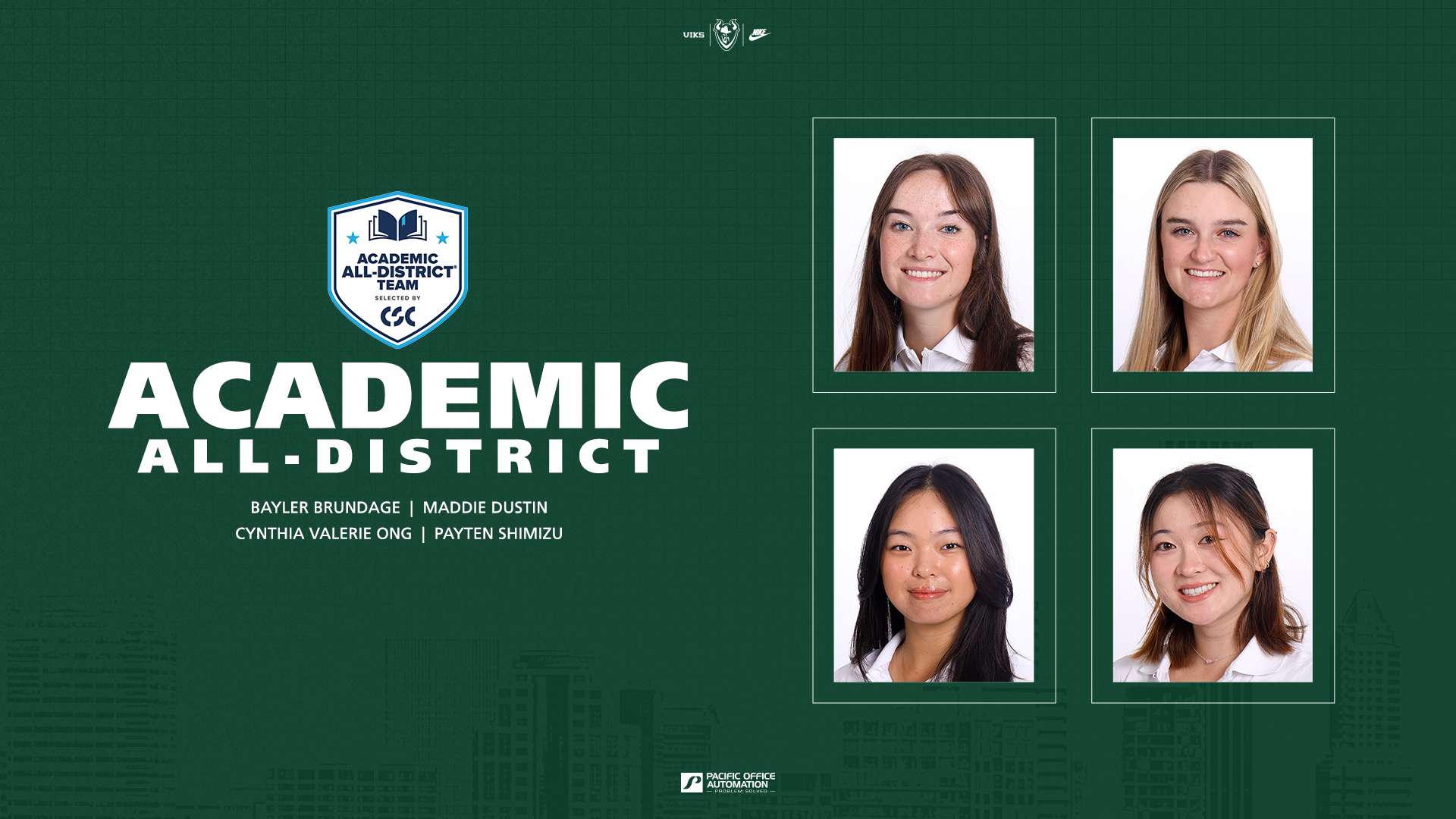 Academic All District Honors for Women's Golf