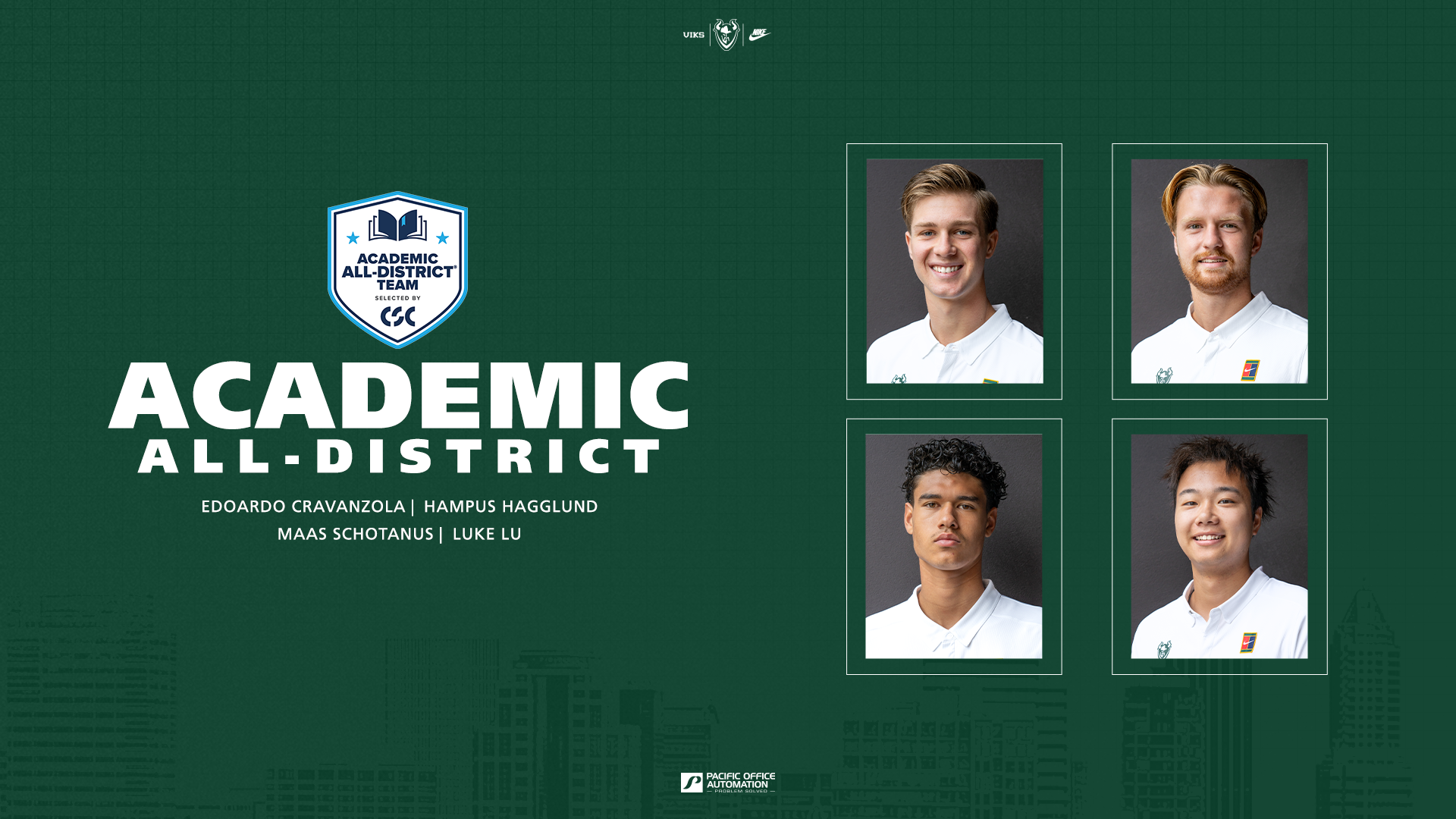 Men's Tennis CSC Academic All-District 