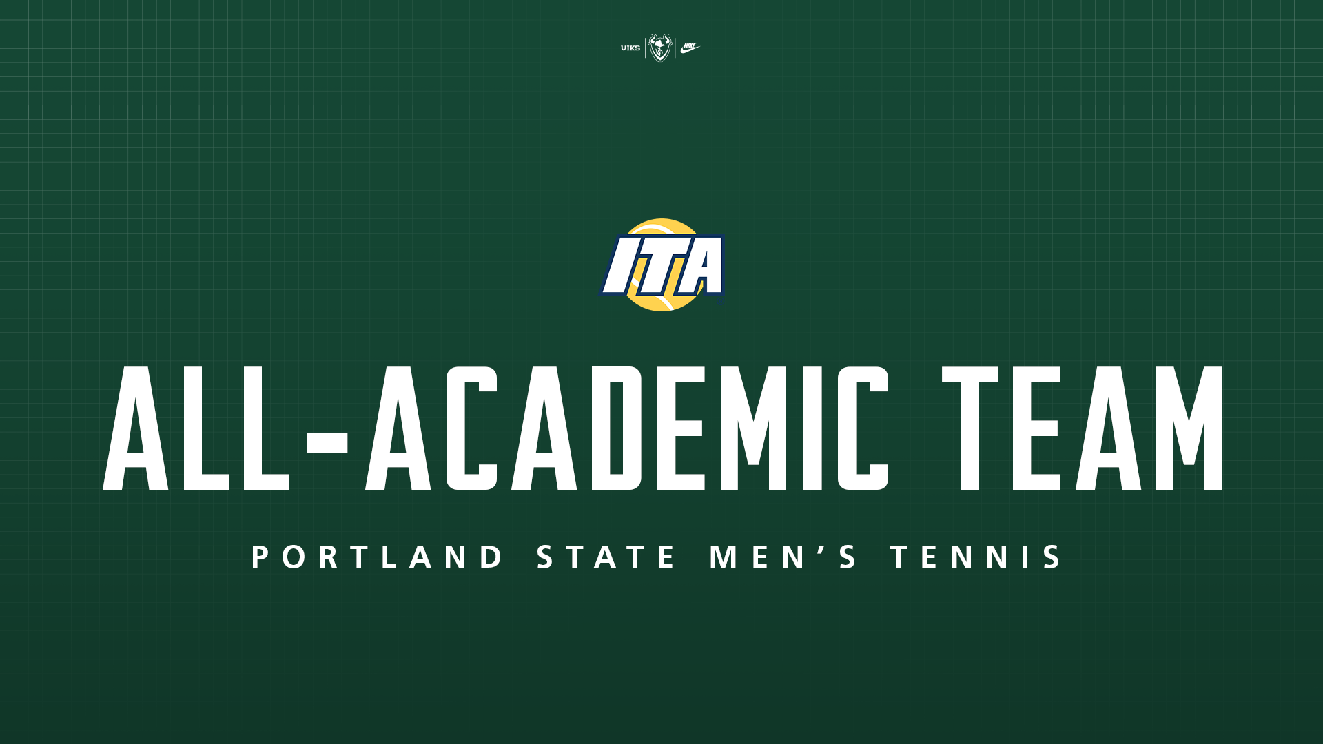 Graphic saying that the Portland State men's tennis team was named an ITA All-Academic squad.