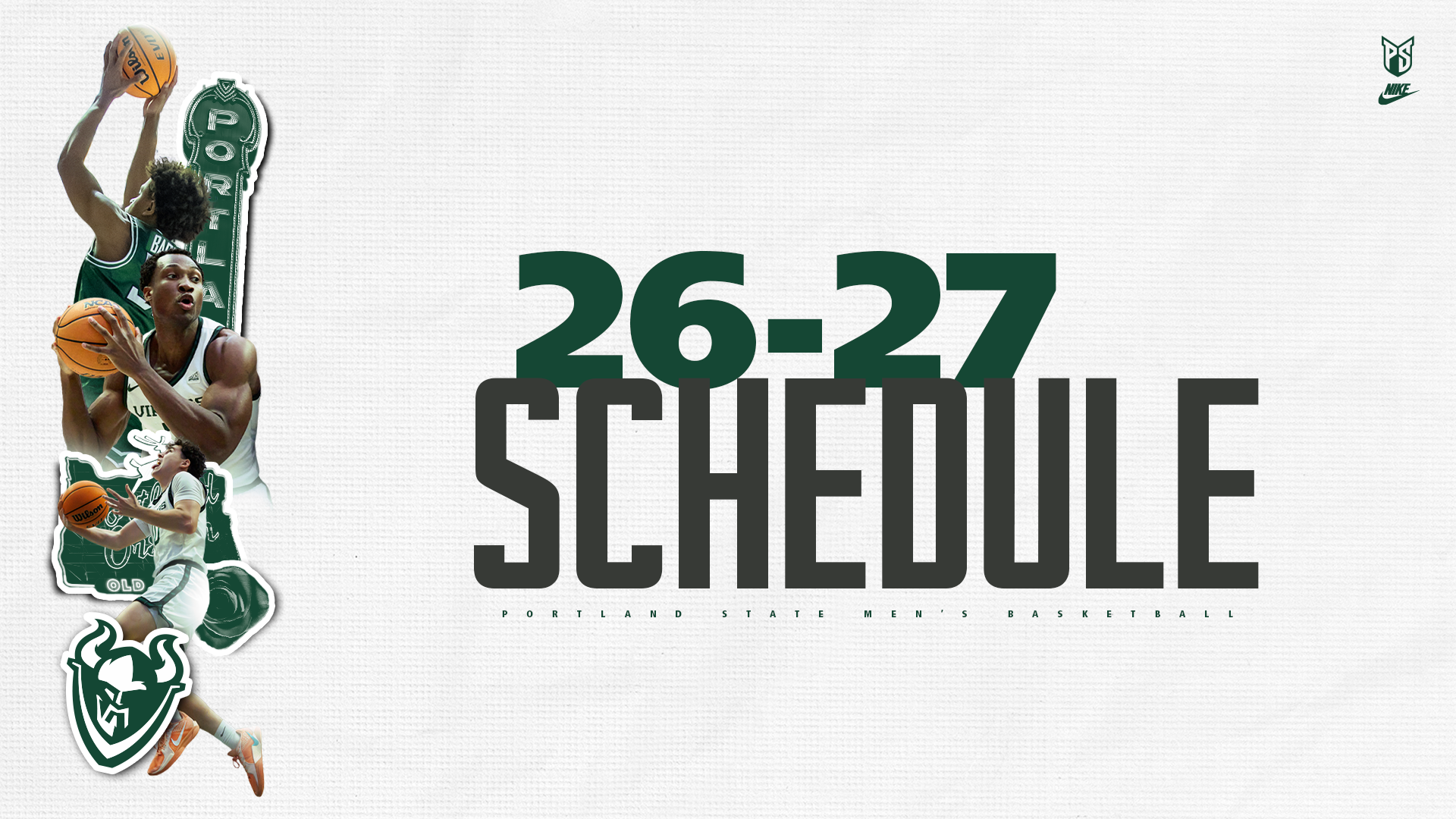 Graphic saying that the Portland State men's basketball team has released its 2026-27 season.