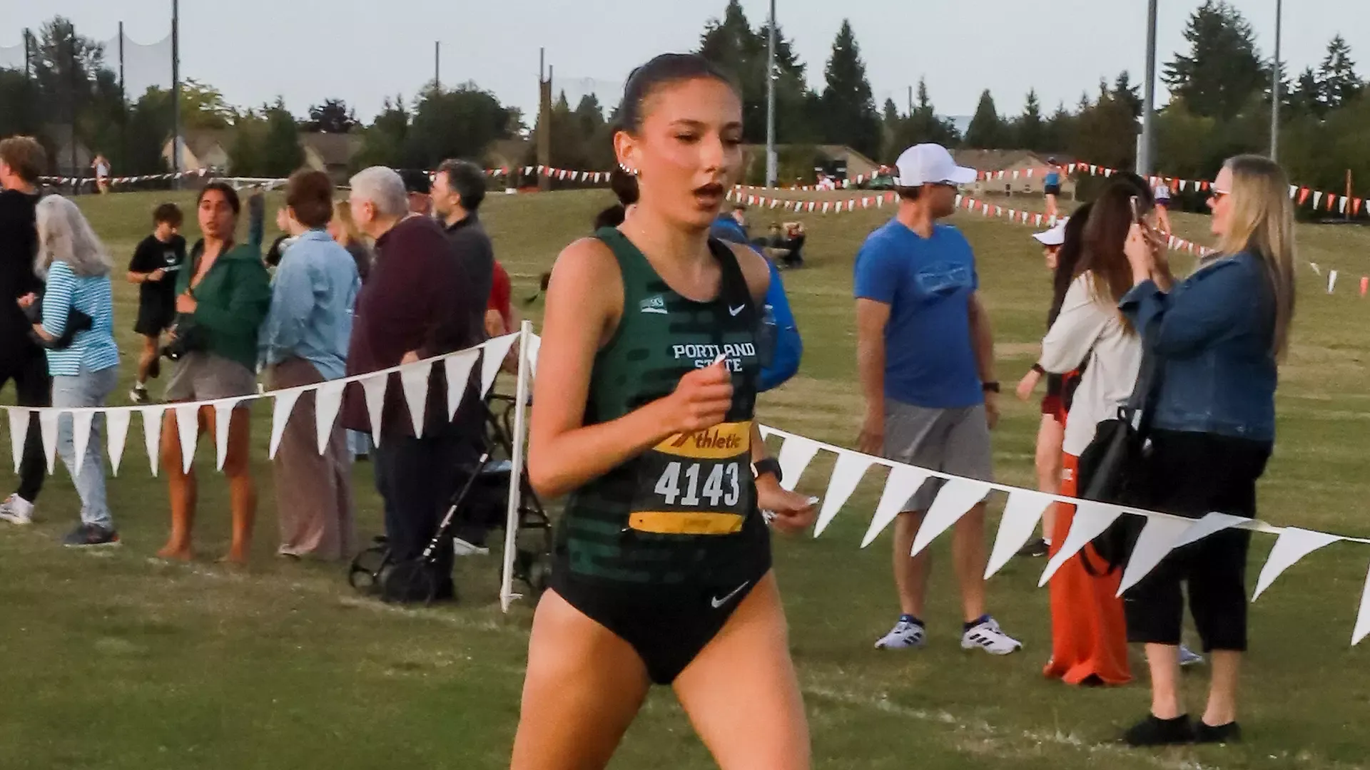 Portland State cross country runner Brianna Mazilu leads the Viking women at the Ash Creek Collegiate.