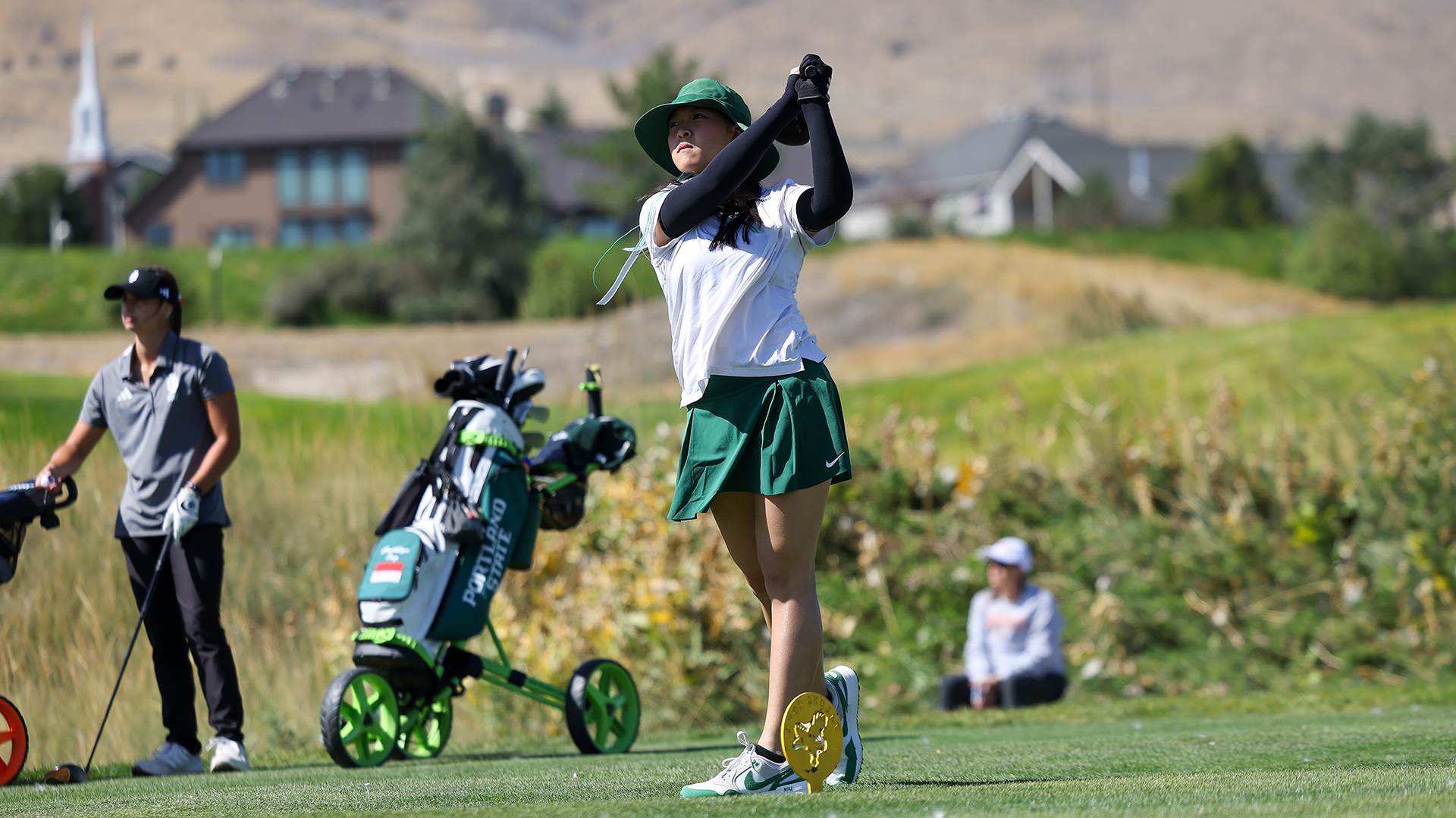 Portland State women's golfer Caithlyn Ong competes at the Wolverine Invitational.