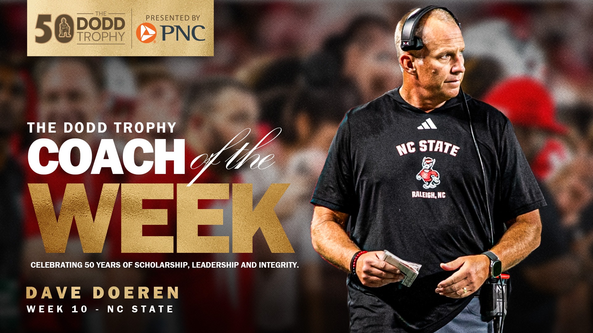 NC State’s Dave Doeren Named Dodd Trophy Coach of the Week
