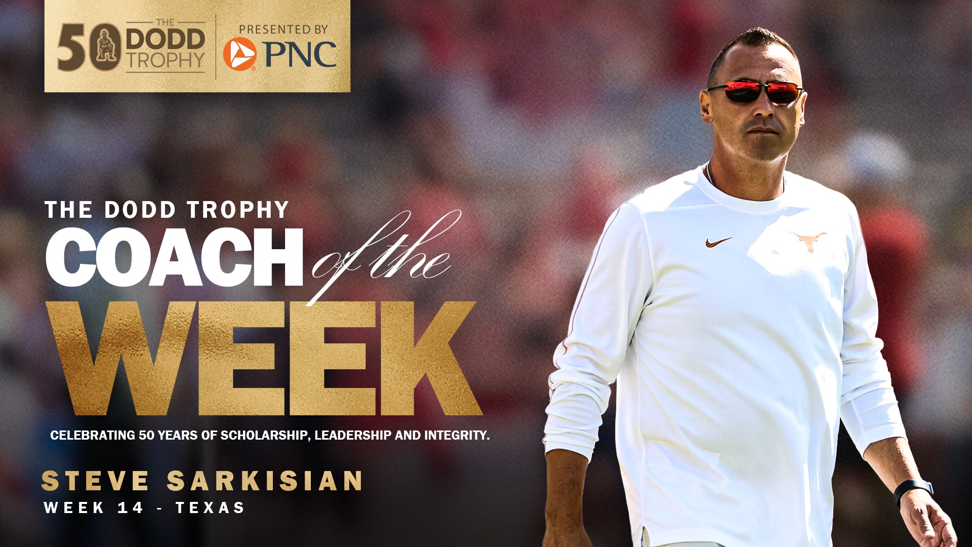 Steve Sarkisian Named Dodd Trophy Coach of the Week