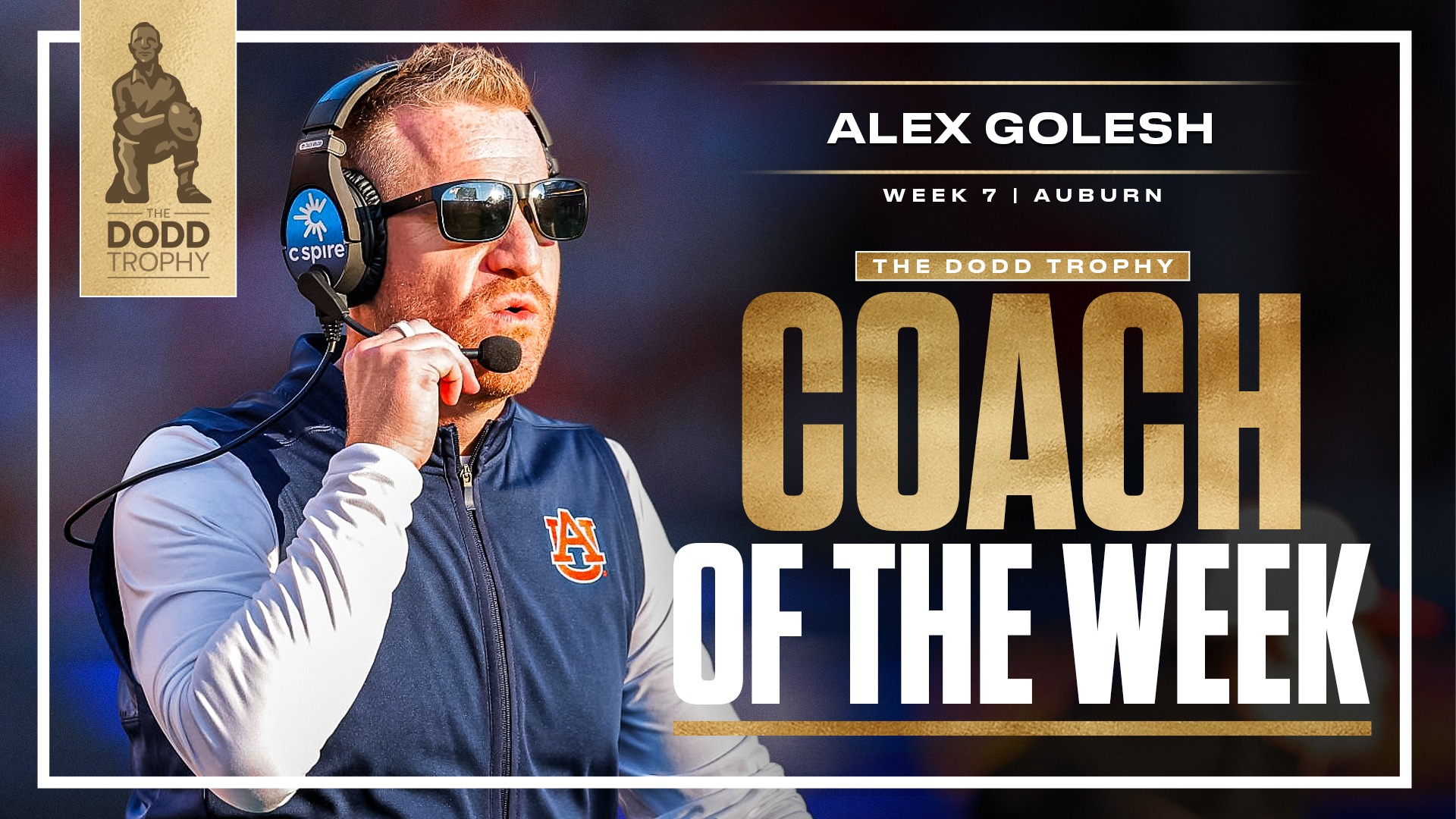 Auburn’s Alex Golesh Named Dodd Trophy Coach of the Week