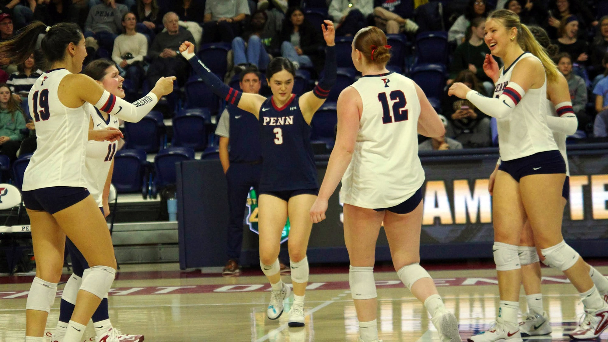 point celebration vs. Dartmouth 11-14-2025