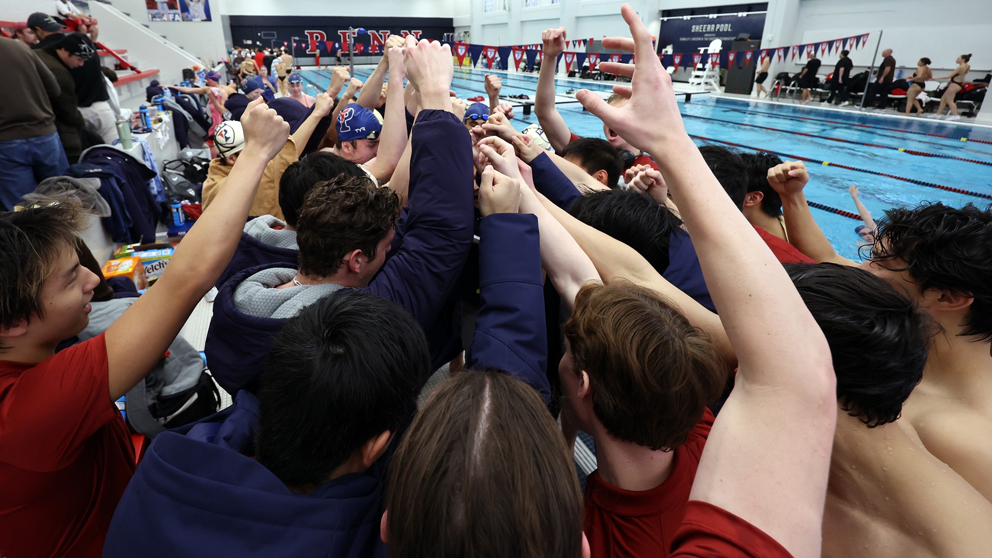 huddle before Brown races