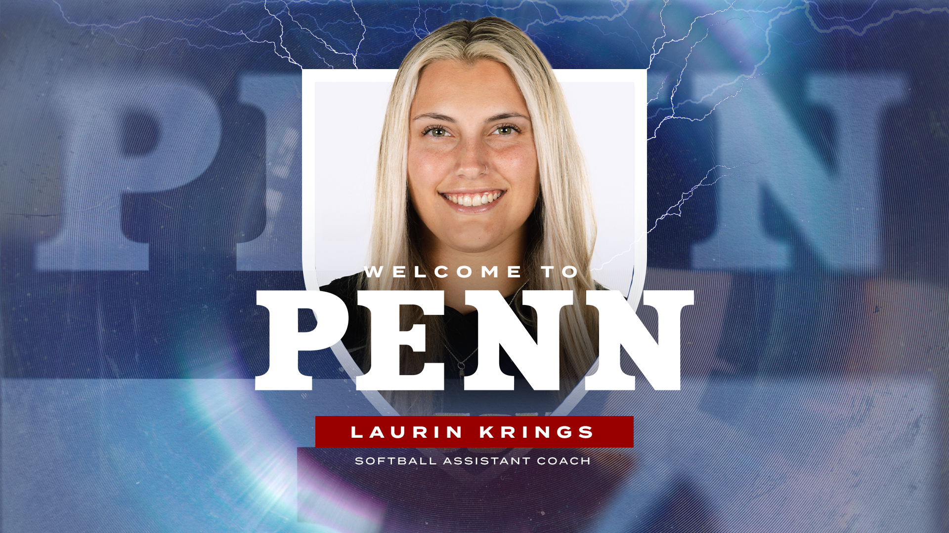 Laurin Krings graphic as new assistant coach with softball