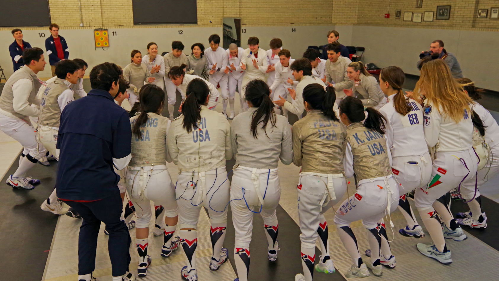 Fencing Huddle at DMPI 1/17-18/26