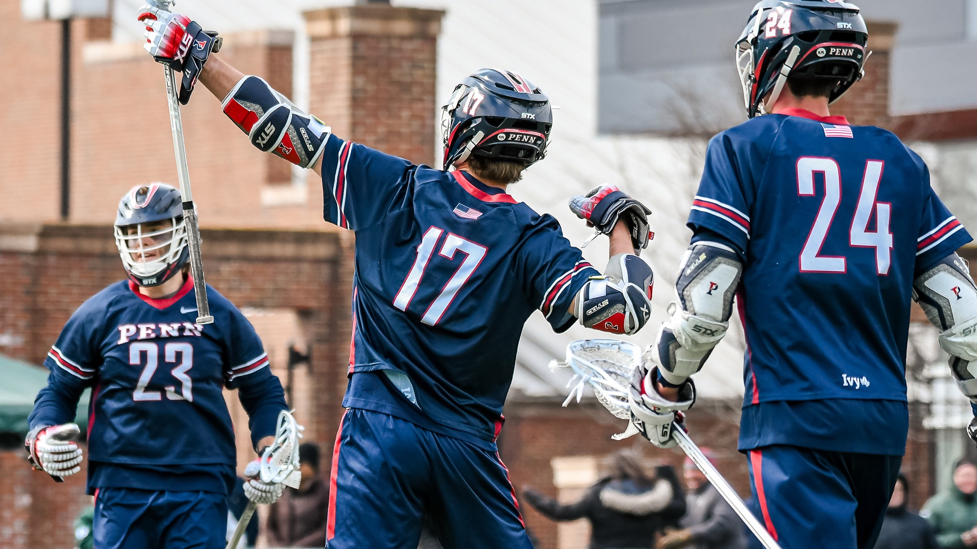 Ben Beacham goal celebration at Dartmouth 3-28-2026