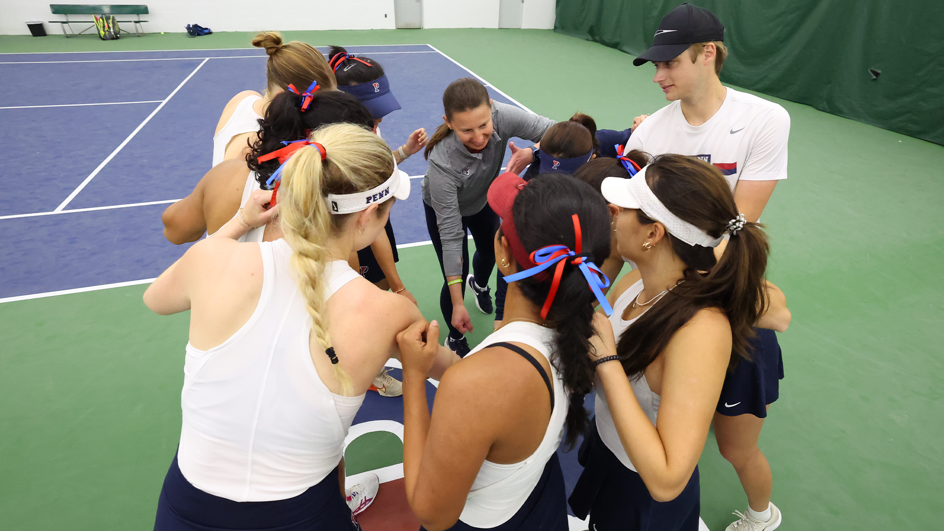 Women's tennis huddle