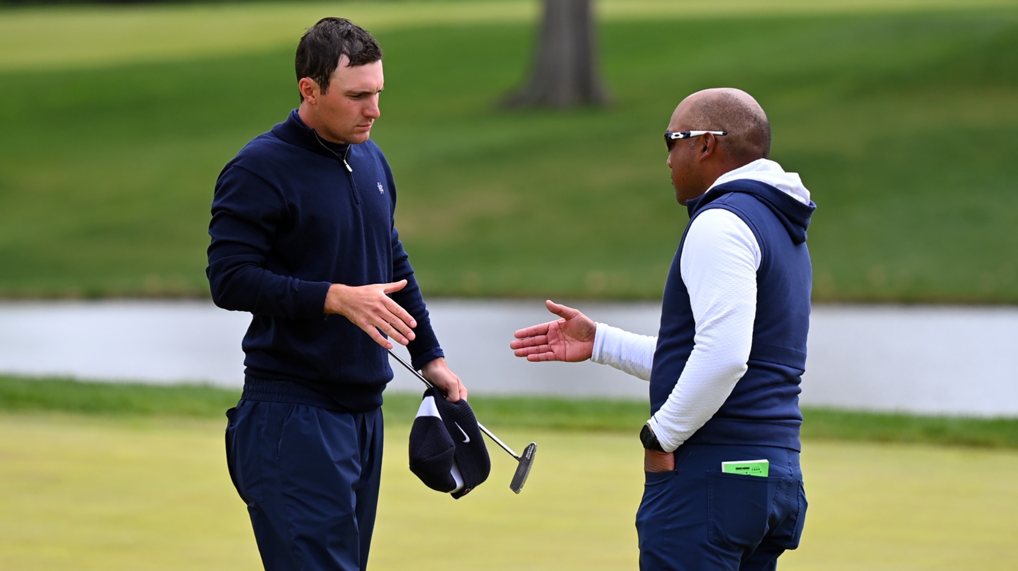 Hayden Adams (left), head coach Clay White (right) at Ivy League Championship Baltusrol 4-26-2026