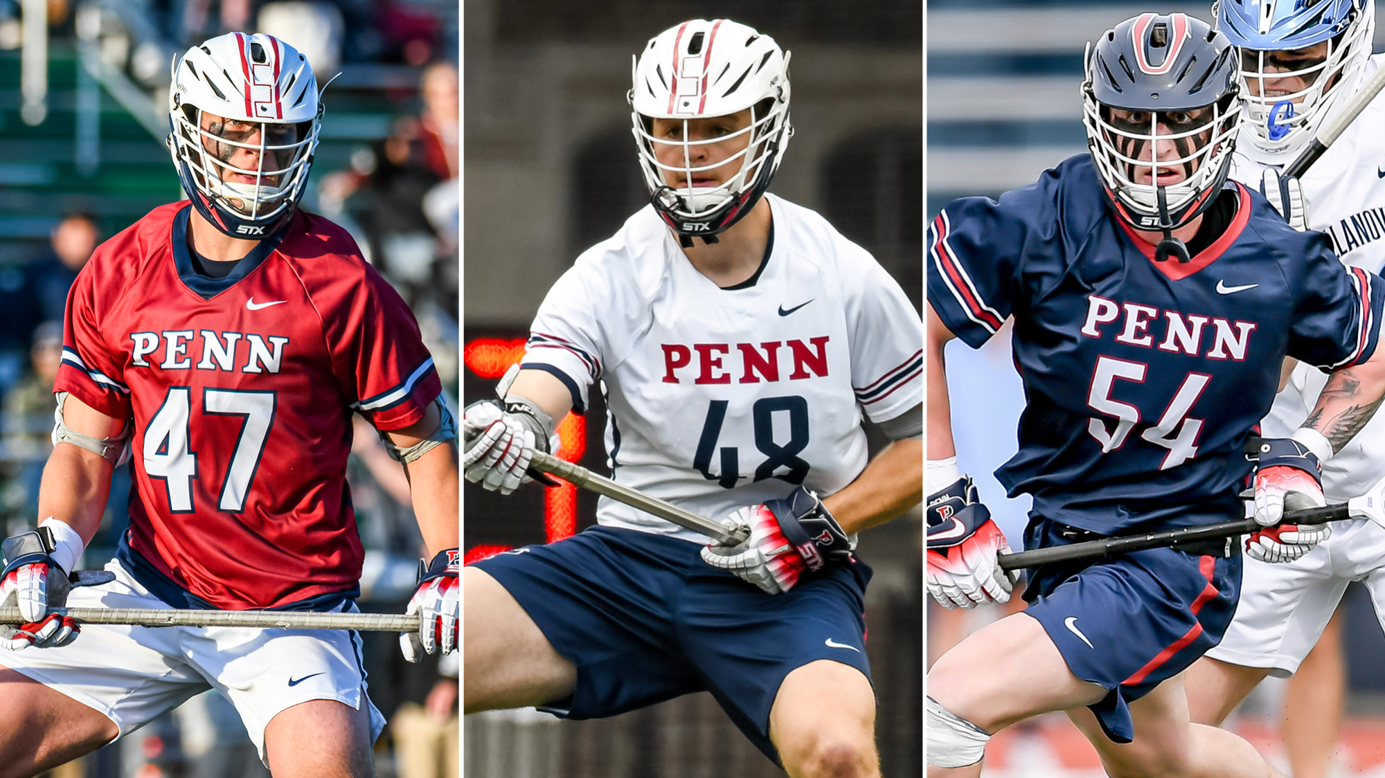2026 MLAX second-team All-Ivy: Dante Vardaro (47) Matthew Till (48) Anthony McMullan (54)