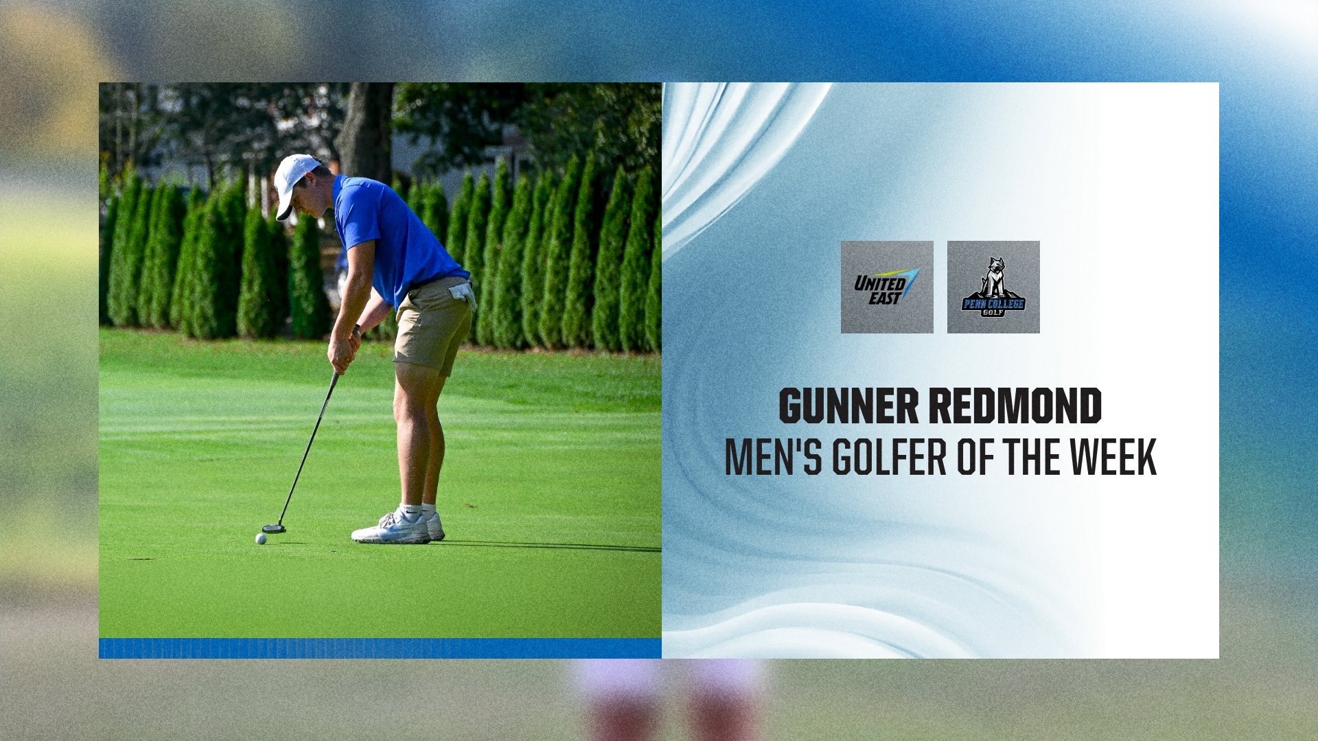 penn college golfer lining up for a putt