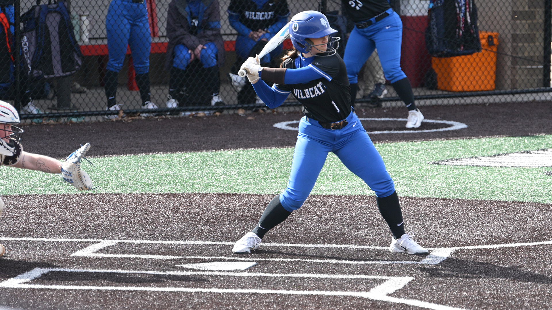 Penn College softball player preparing to hit