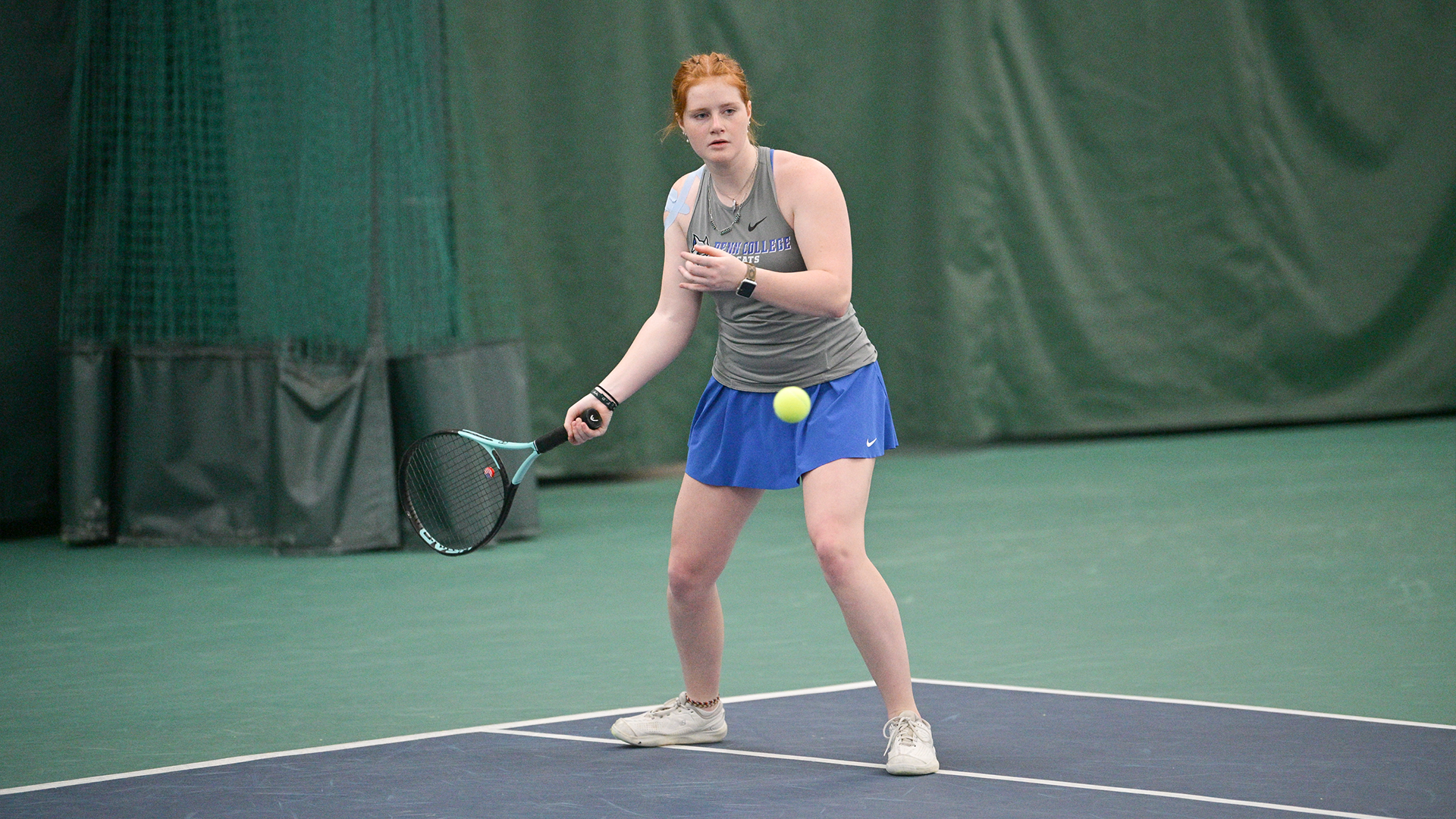 Penn College women's tennis player in action during a match against St. Mary's