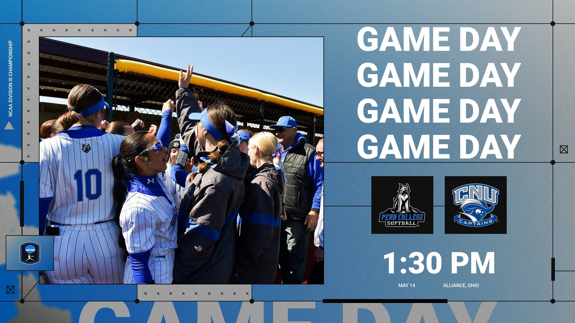 Penn College softball gameday graphic