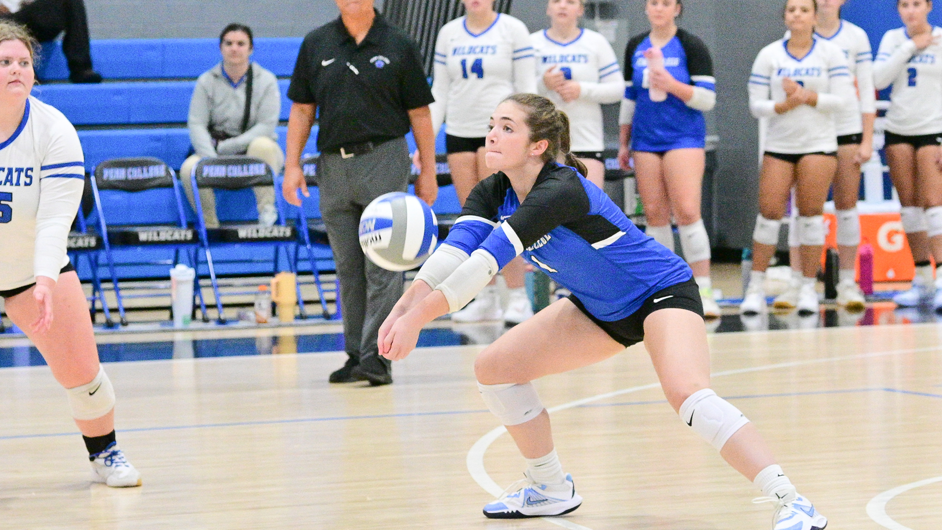 Penn College women's volleyball player during a match against Penn State Altoona