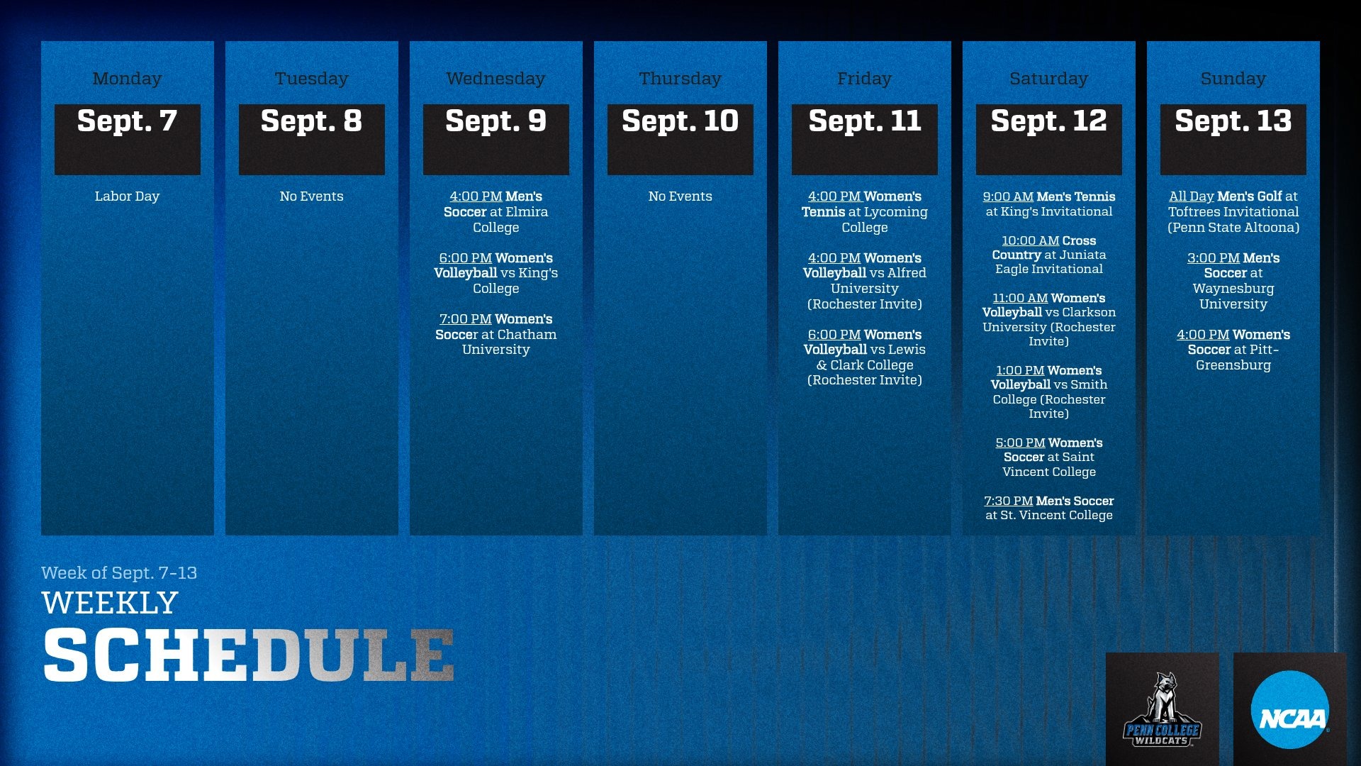 PCT 2026-27 Weekly Schedule 2