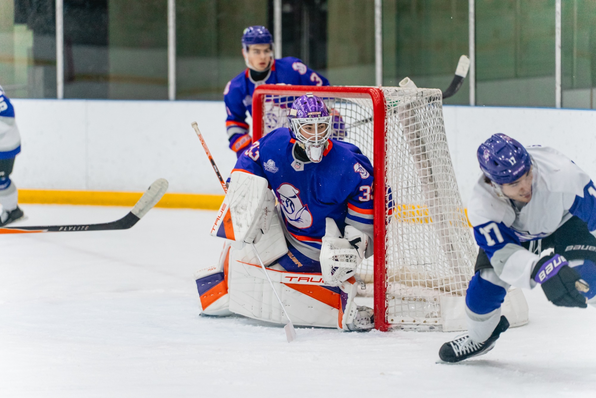 OWEN LEPAK DEFENDS THE NET AGAINST THE TRI-CITY STORM