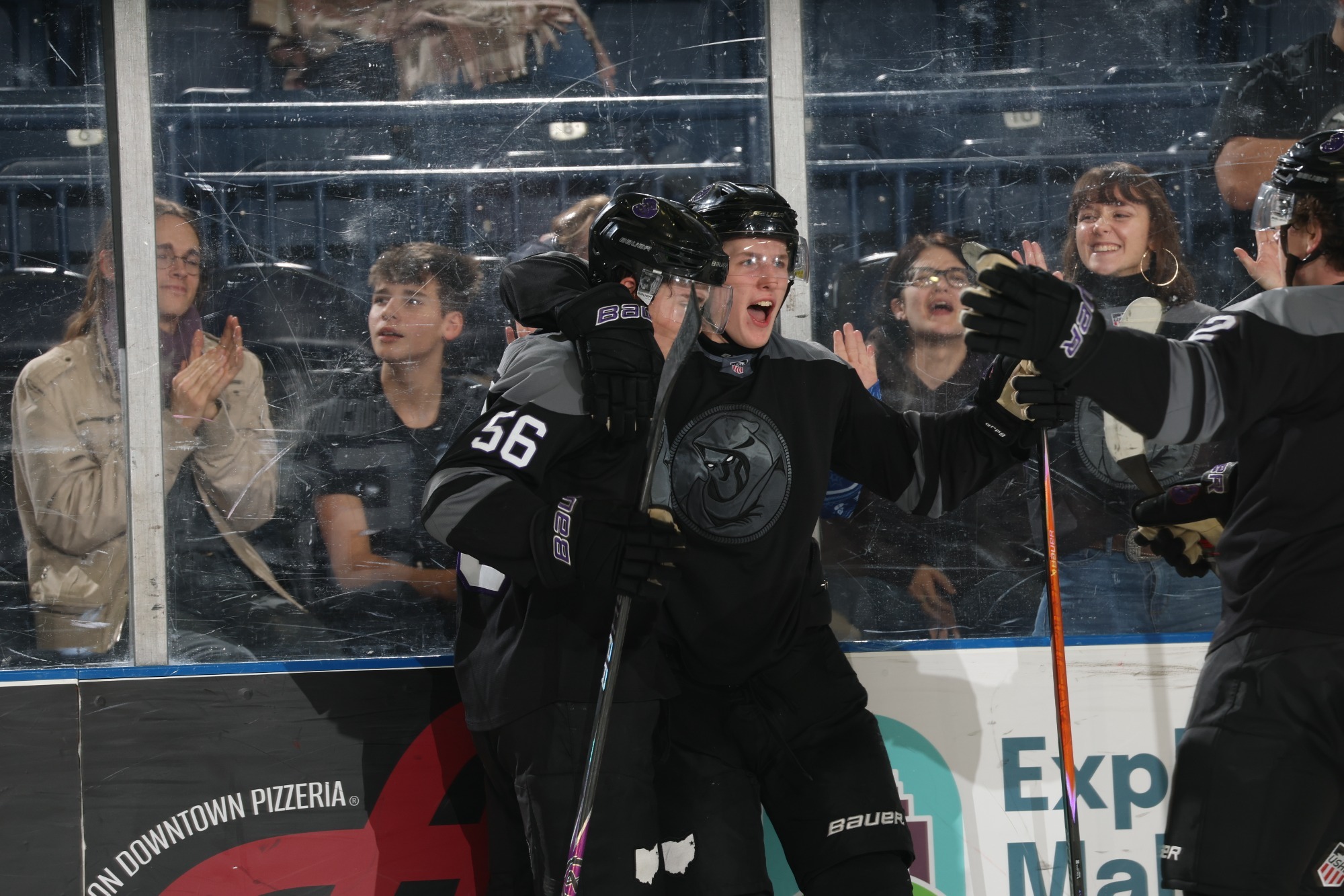 COOPER SIMPSON CELEBRATES ONE OF HIS SECOND PERIOD GOALS AGAINST THE DES MOINES BUCCANEERS ON JANUARY 9, 2026