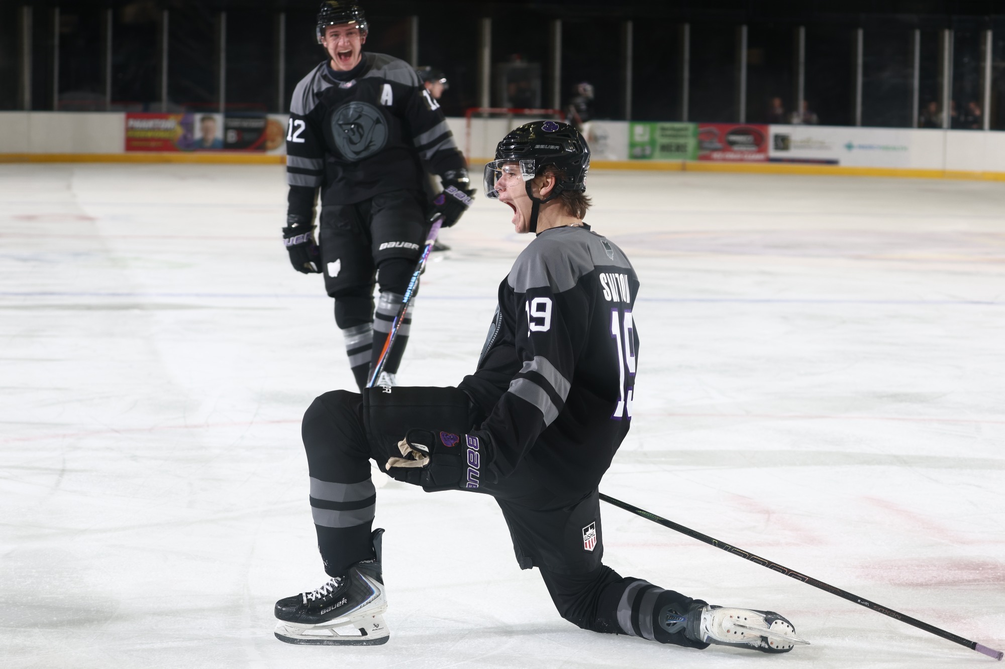 ALEXANDER SVITOV CELEBRATES HIS FIRST USHL GOAL