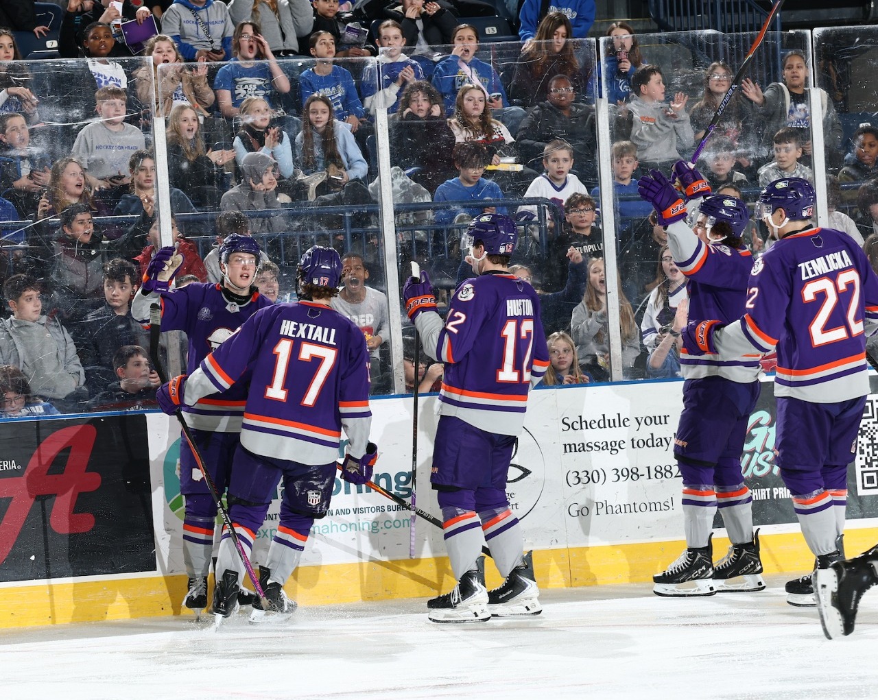 THE YOUNGSTOWN PHANTOMS CELEBRATE A GOAL BY COOPER SIMPSON