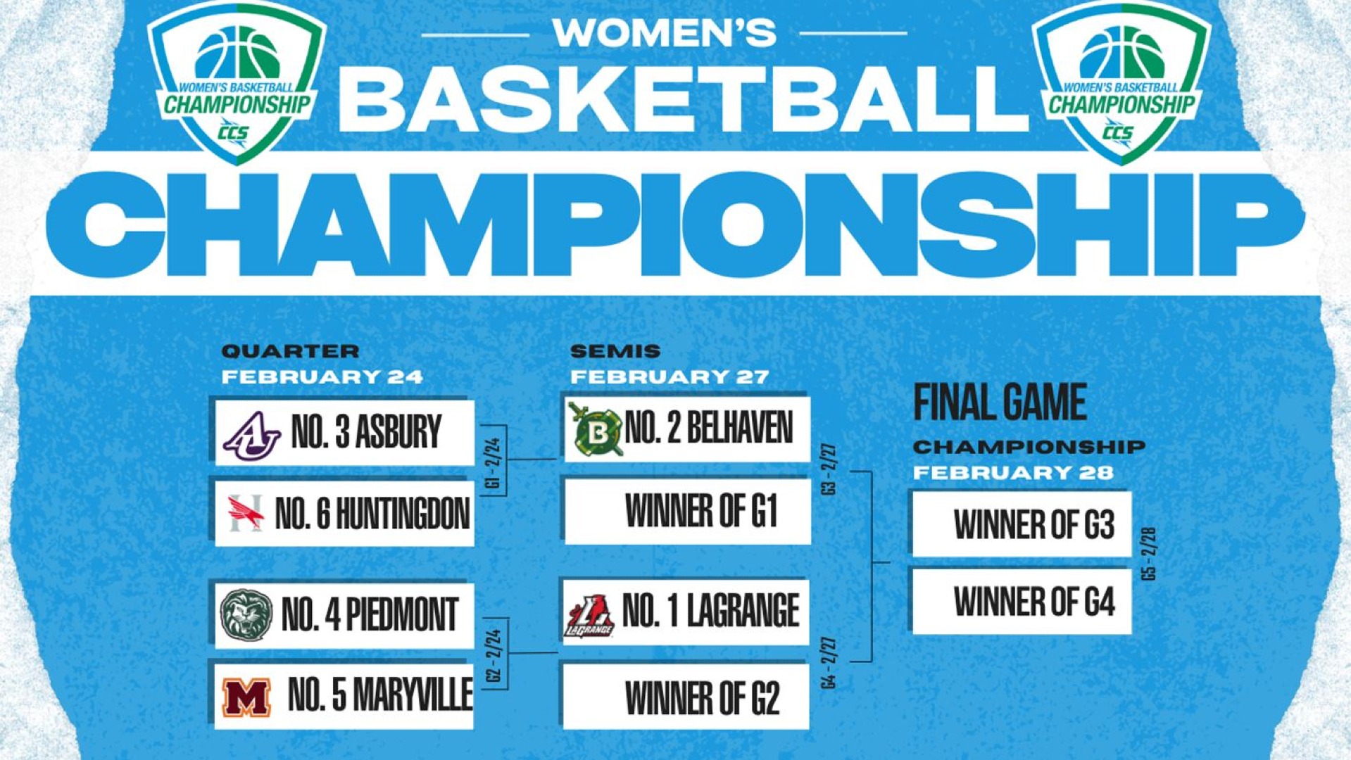 CCS WBB Tournament Bracket 2026