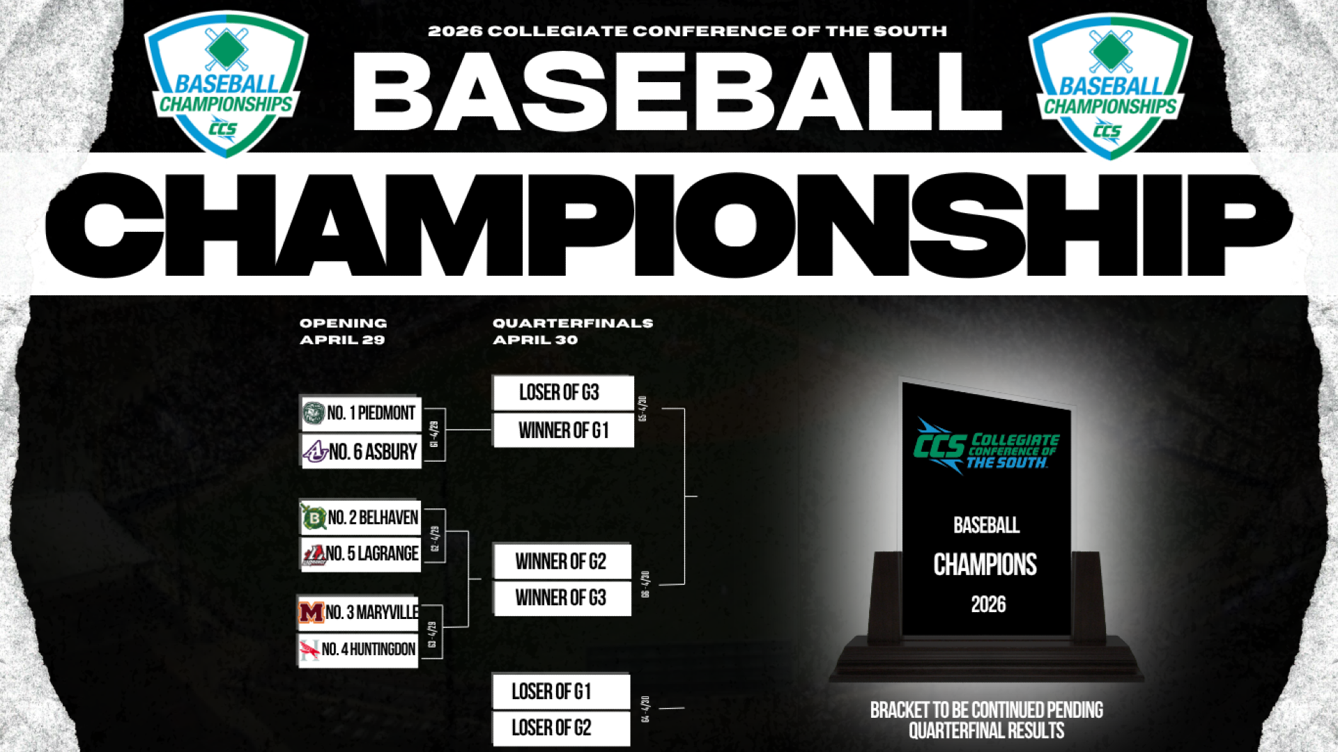 Baseball Tournament CCS Seeding 2026