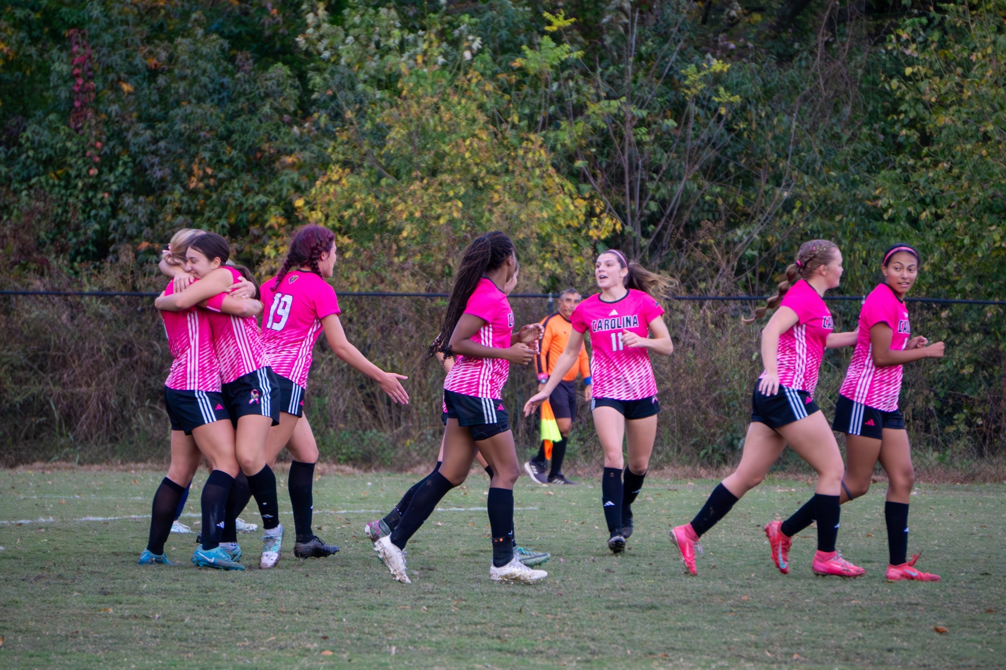 Celebrating after a goal