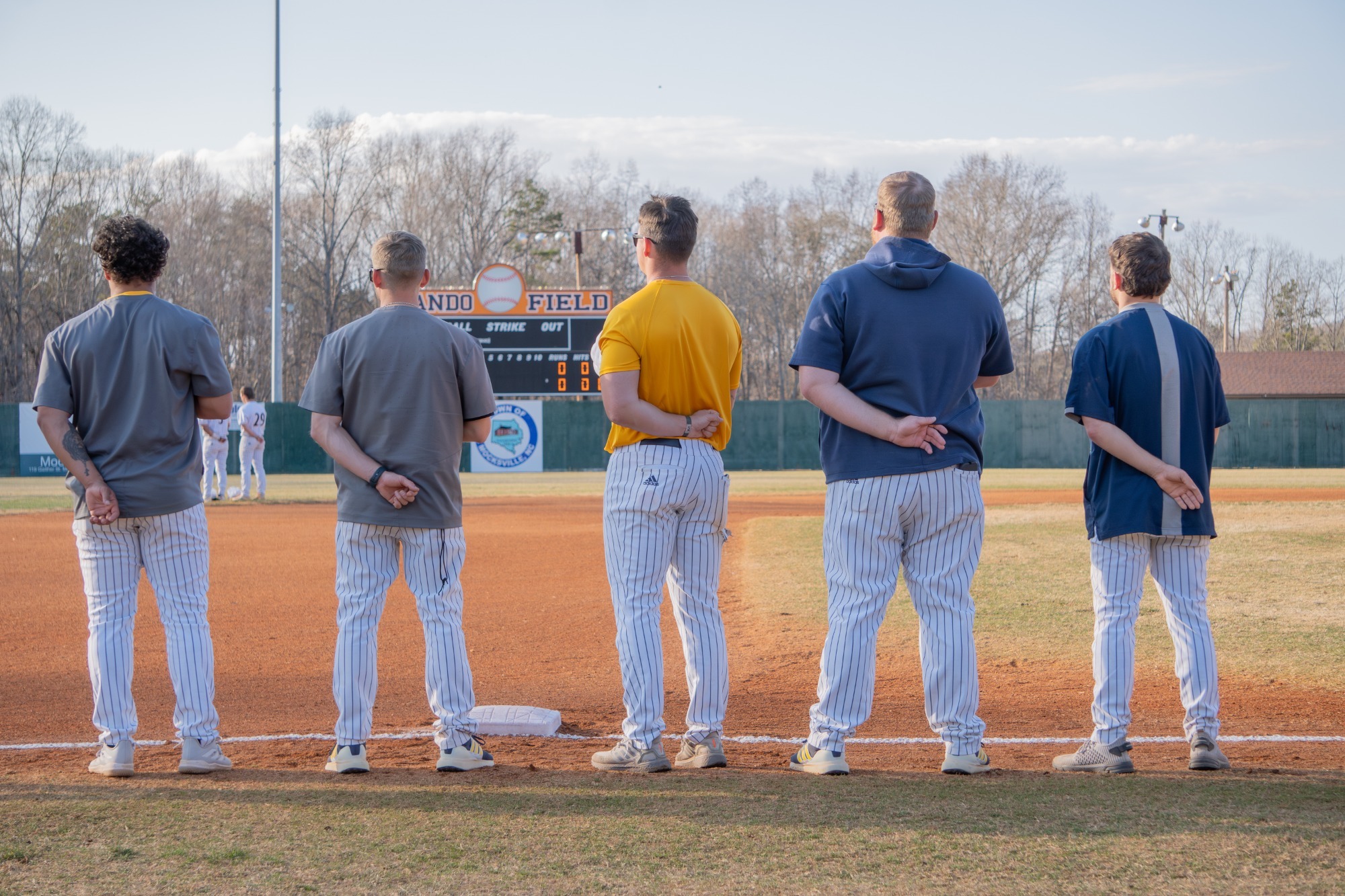 Baseball during the national anthem