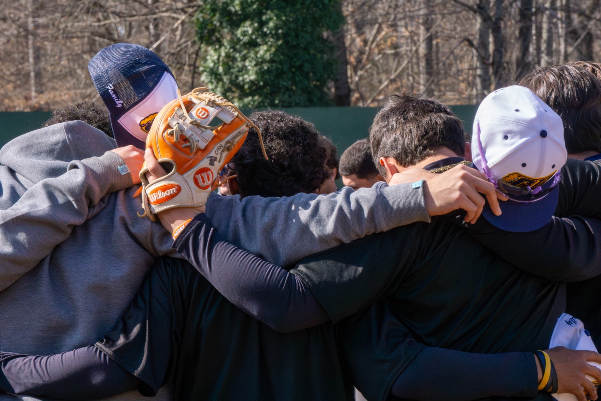 Baseball after game praying