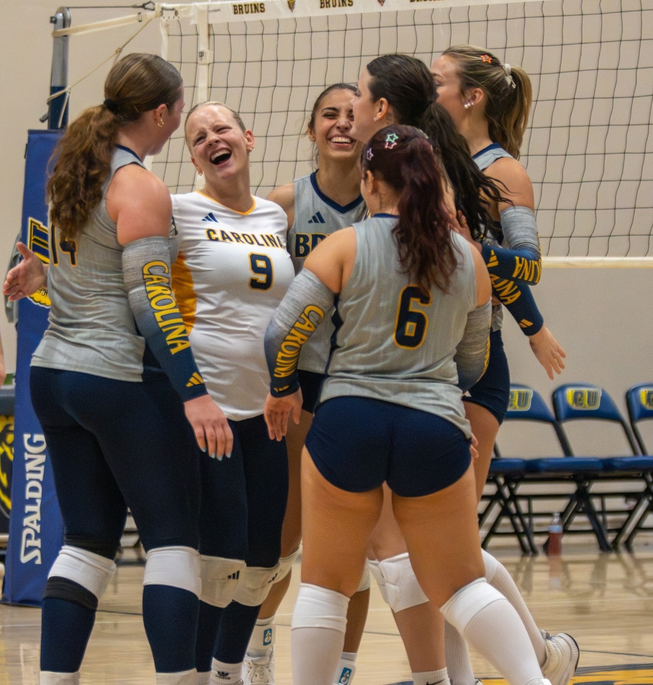 Team celebrates after point
