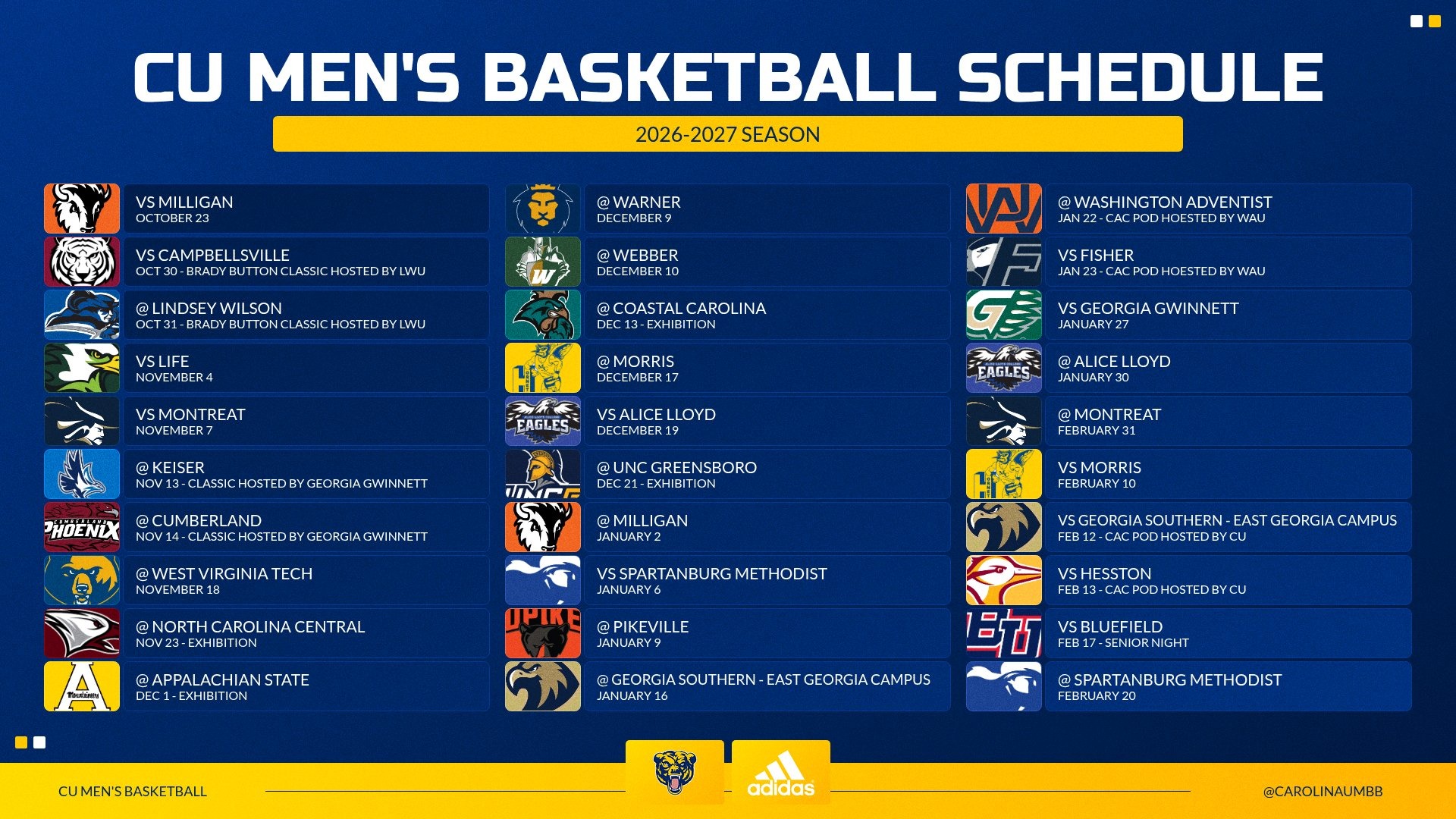 MBB Schedule