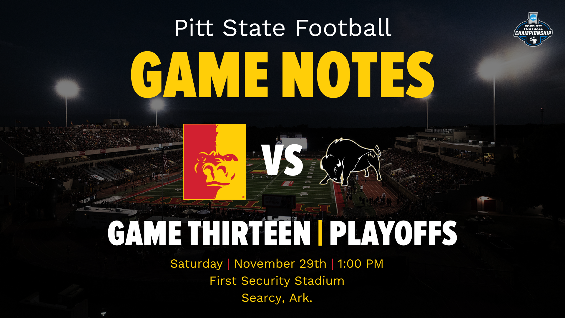 Pitt State Football - Harding Preview Image