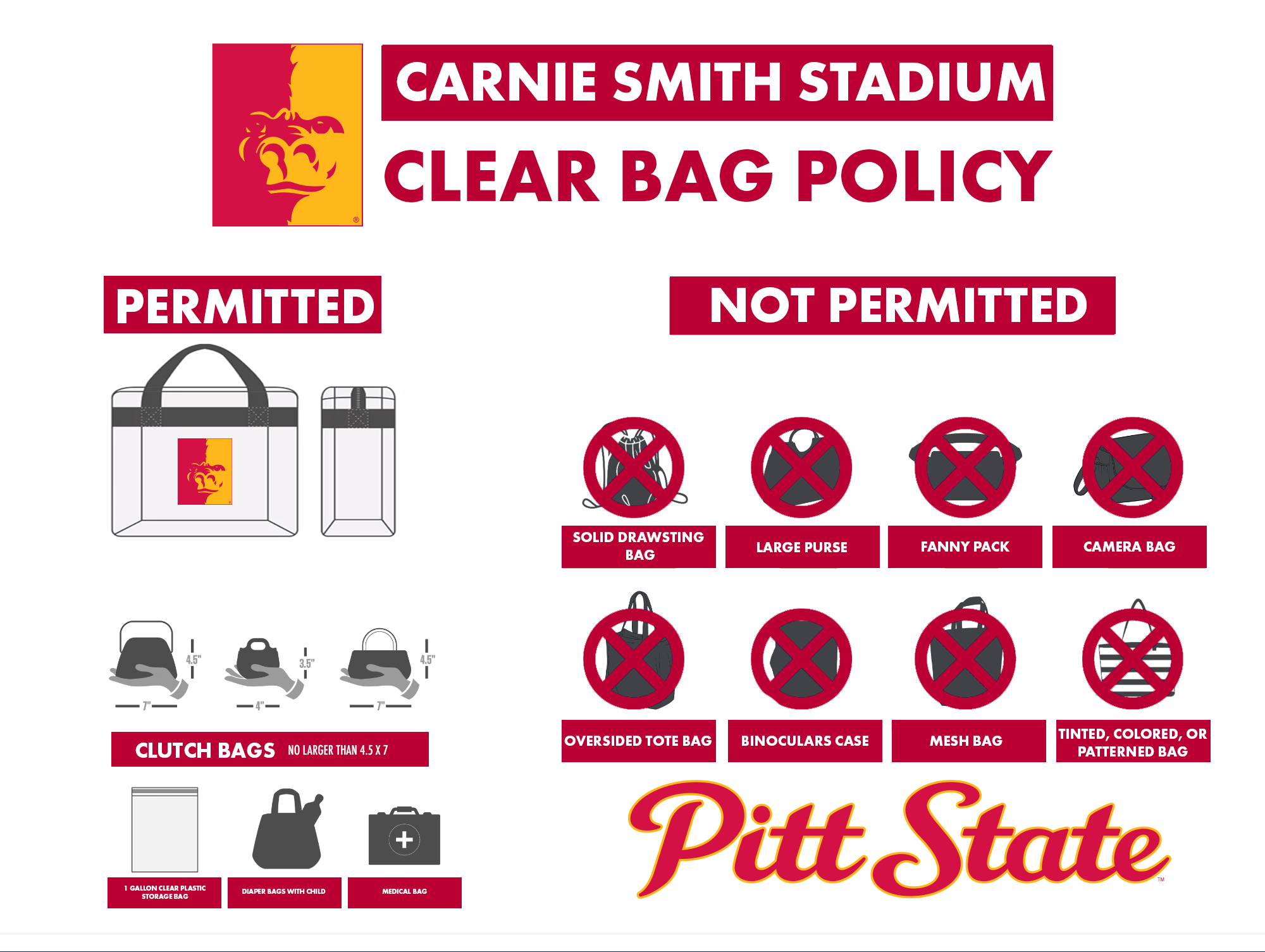 Clear Bag Policy - Carnie Smith Stadium