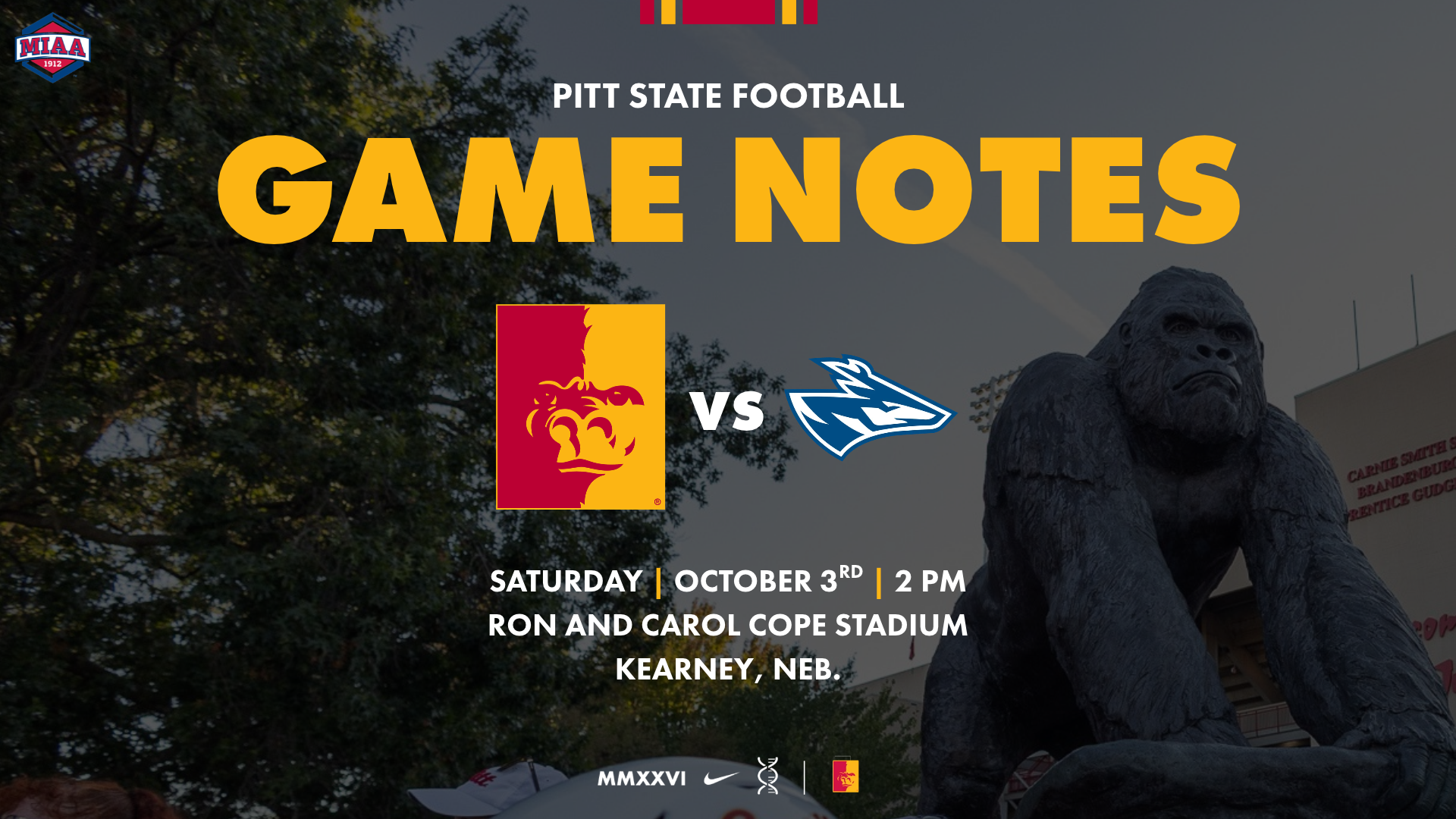2026 Football Game Notes vs UNK